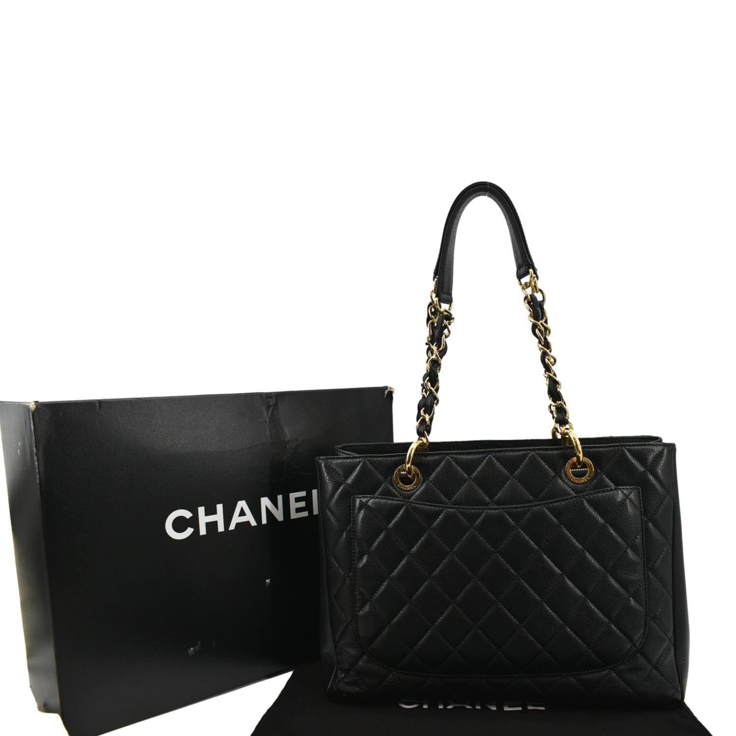 Chanel Grand Shopping Caviar GST - Leather Black Travel Bag