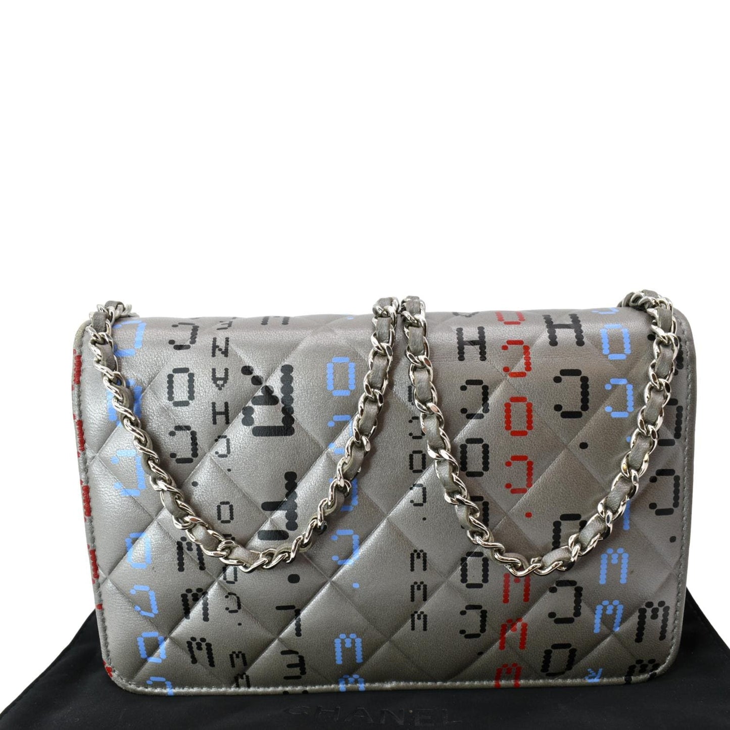 Chanel Data Center n Lambskin Gray Wallet Case