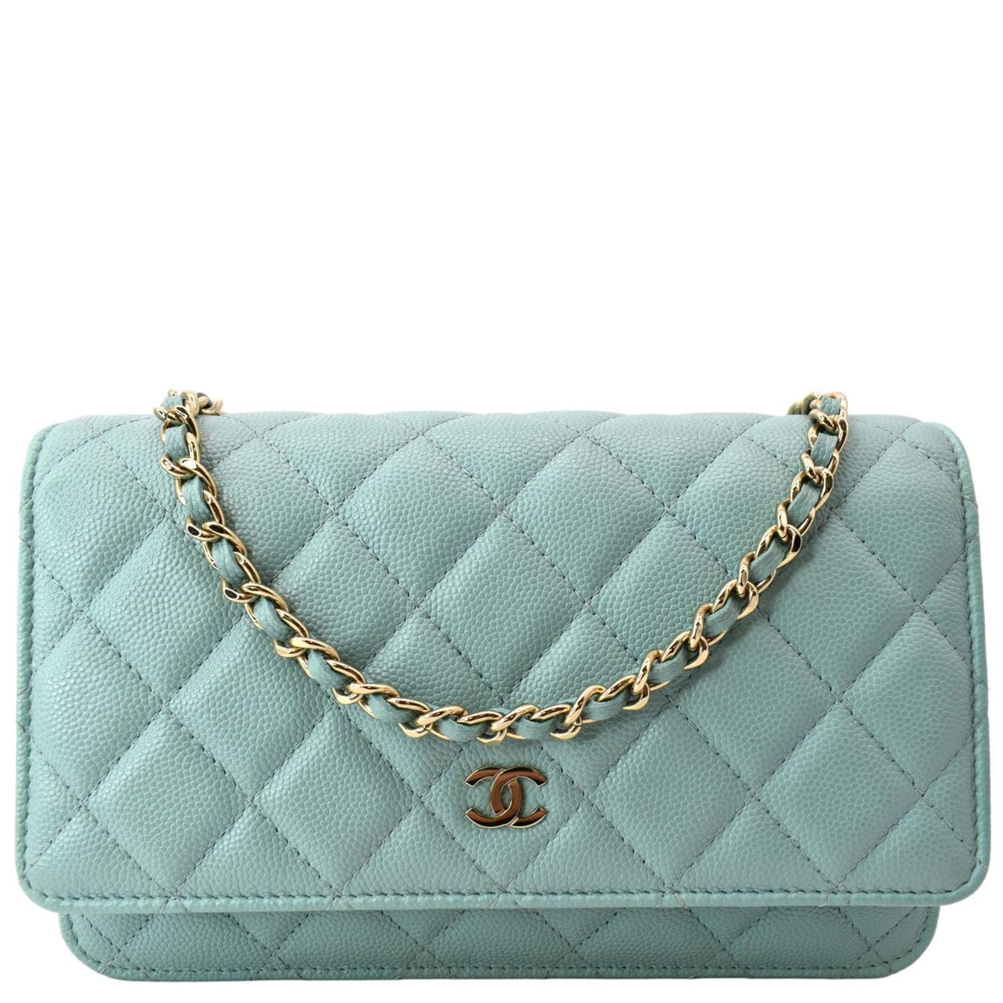 Chanel CC WOC Caviar Light Leather Blue Travel Bag