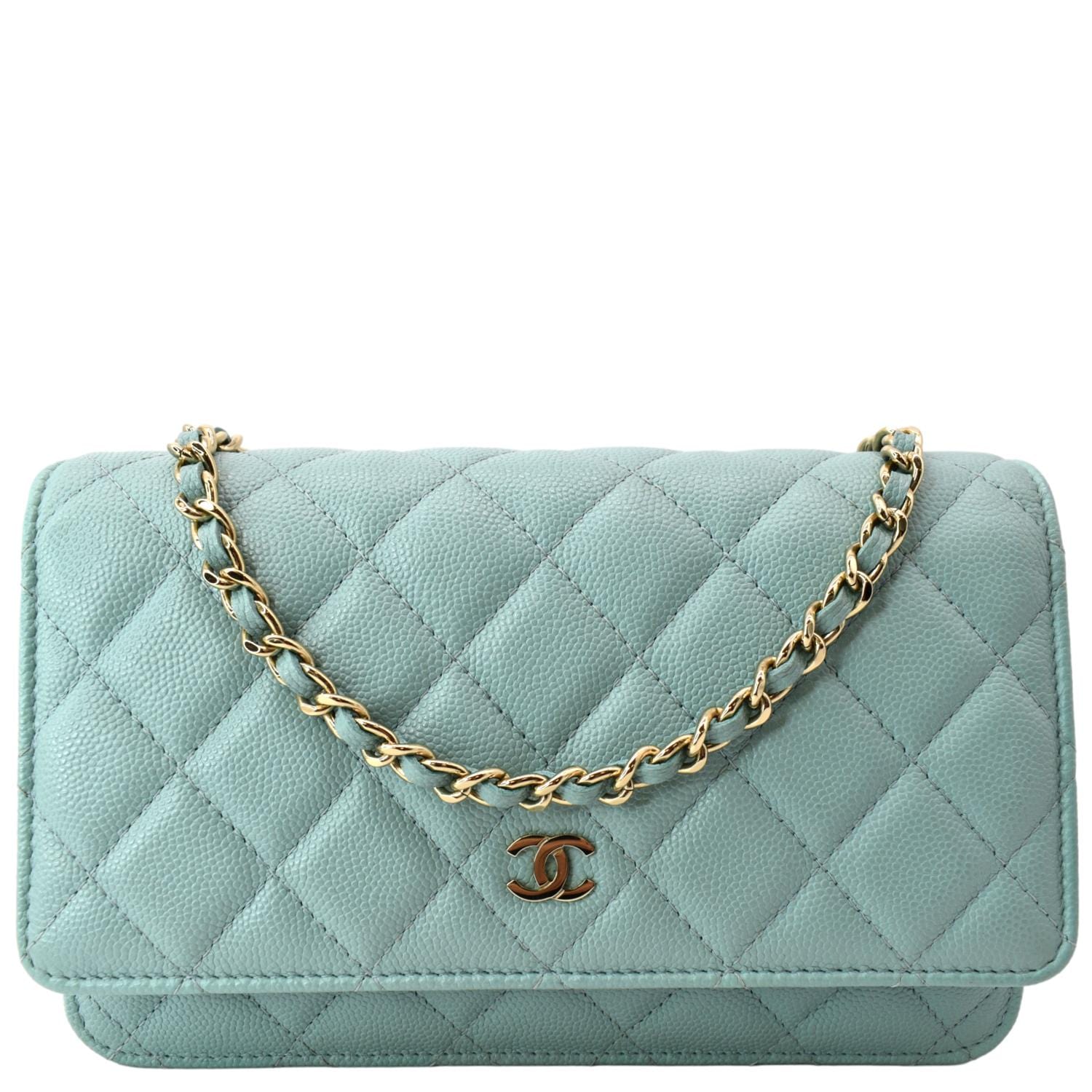 Chanel CC WOC Caviar Light Leather Blue Travel Bag