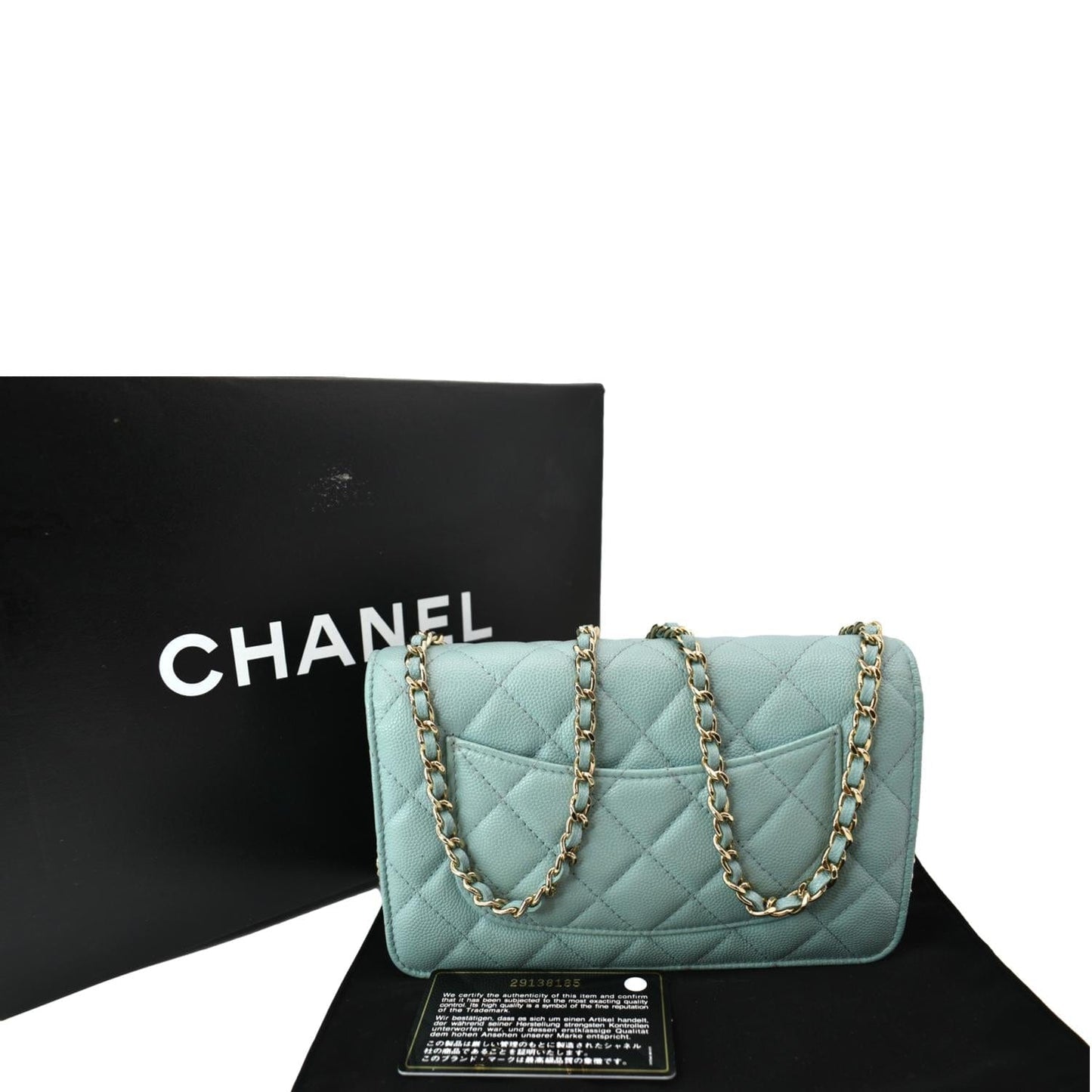 Chanel CC WOC Caviar Light Leather Blue Travel Bag