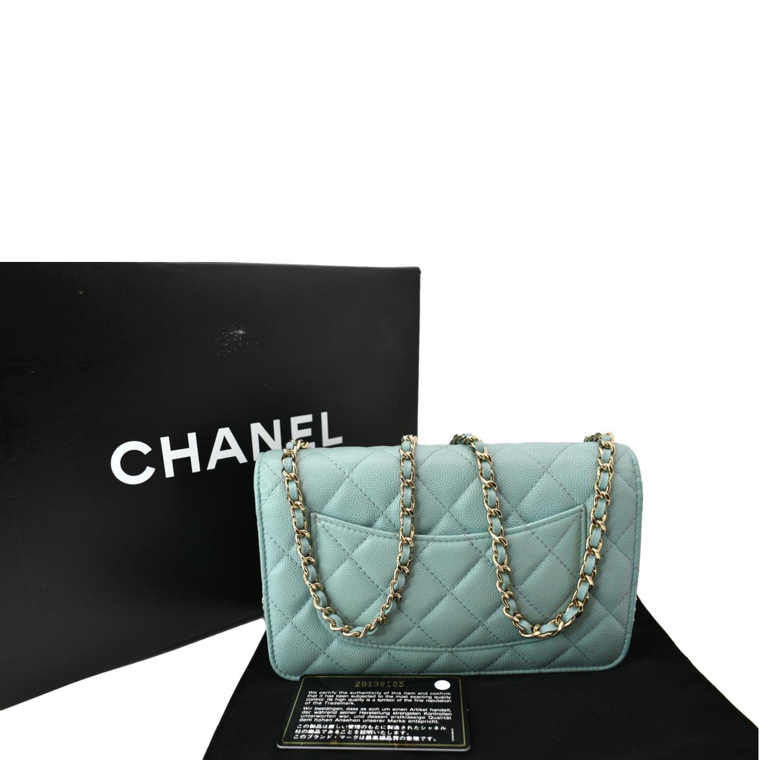 Chanel CC WOC Caviar Light Leather Blue Travel Bag