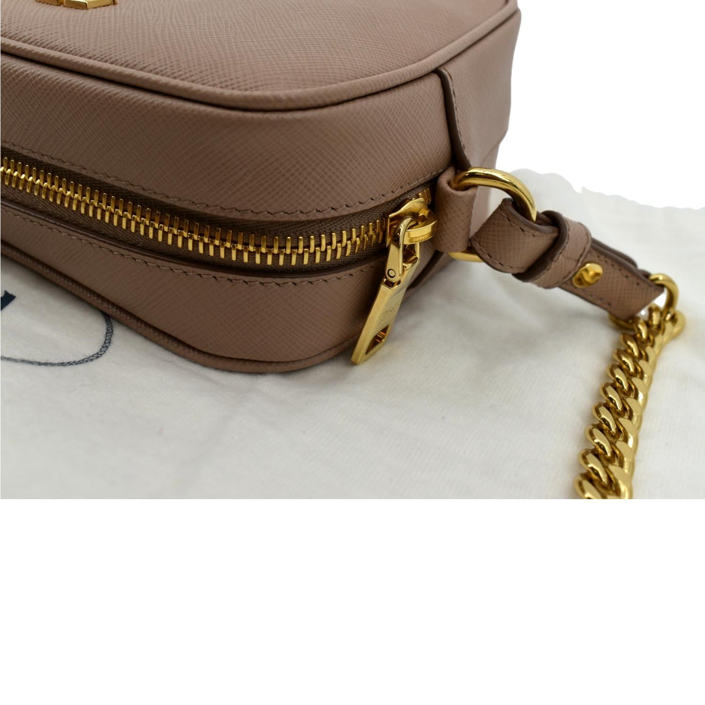 Prada Camera Crossbody Bag Leather Saffiano Pink
