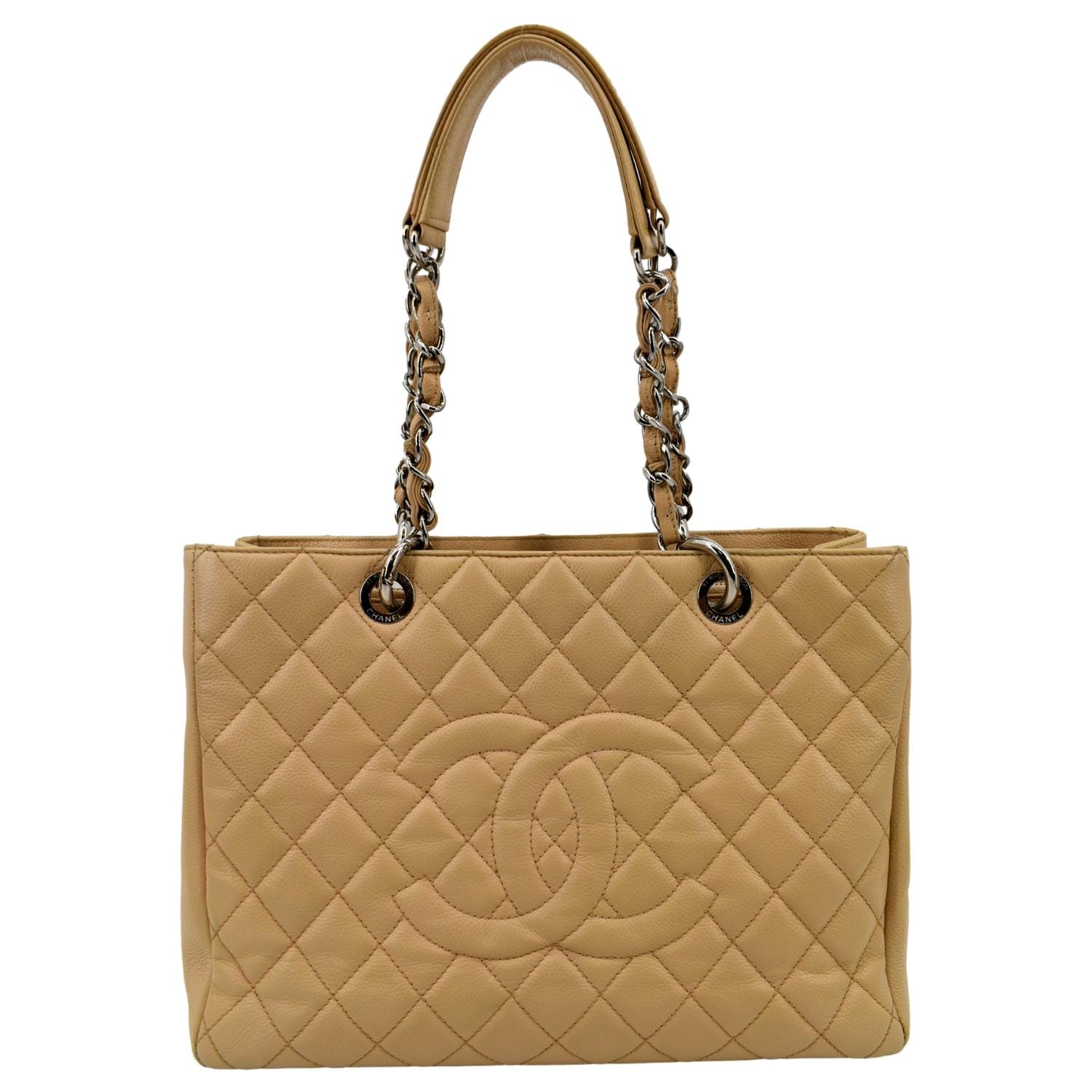 Chanel Grand Shopping Caviar GST Leather Beige Travel Bag