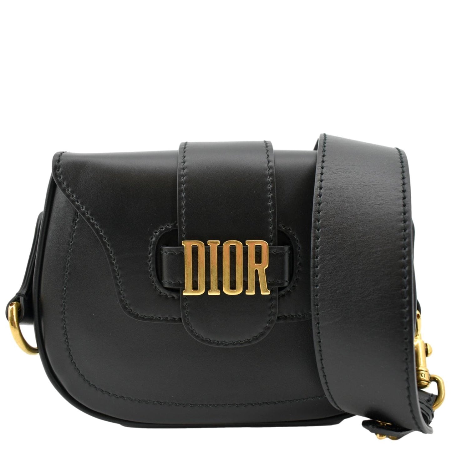 Dior D Fence Calfskin Saddle Bag Hot Deals Leather Black Travel Bag