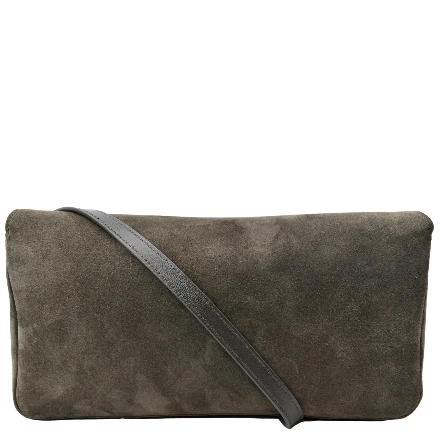 YSL Saint Laurent Yves Kate Shoulder Bag Dark Suede Brown