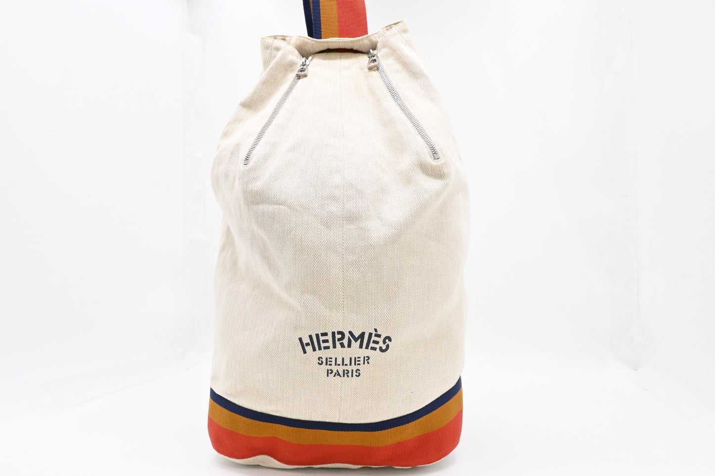 Hermes Cavalier Marine Bag In Canvas Beige Travel Bag