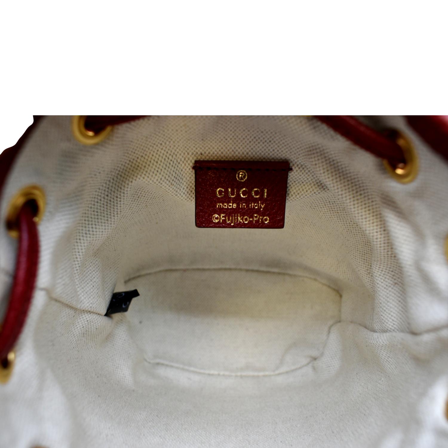 GUCCI Doraemon x Candy Mini GG Supreme Monogram Bucket Bag Beige 647801
