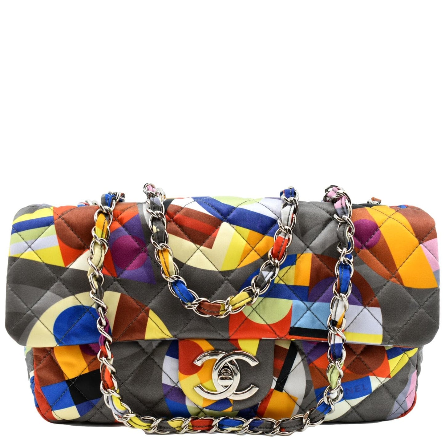 Chanel Printed Coco Color Flap Nylon Multicolor Travel Bag