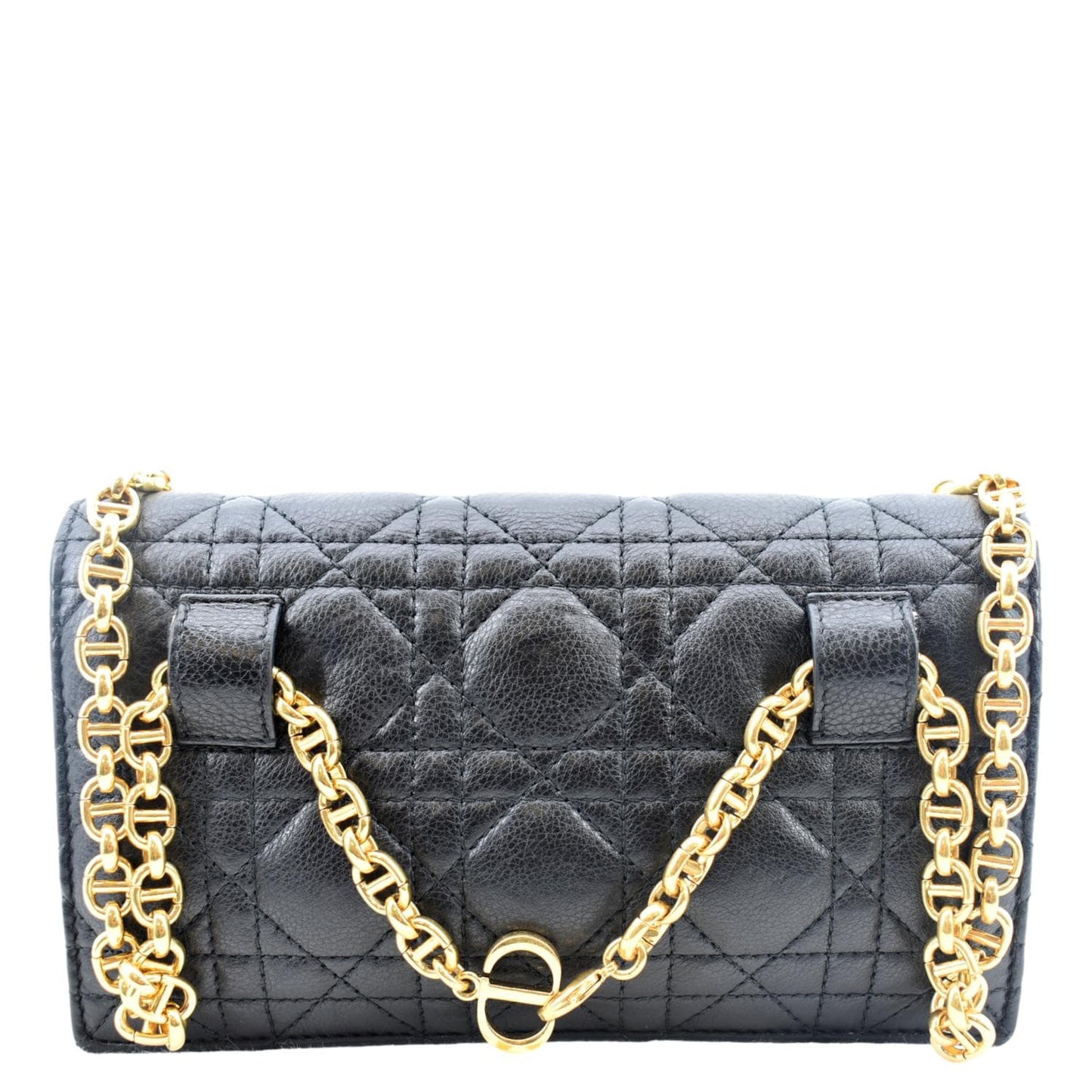 Dior Caro Cannage Calf Shoulder Bag Leather Black