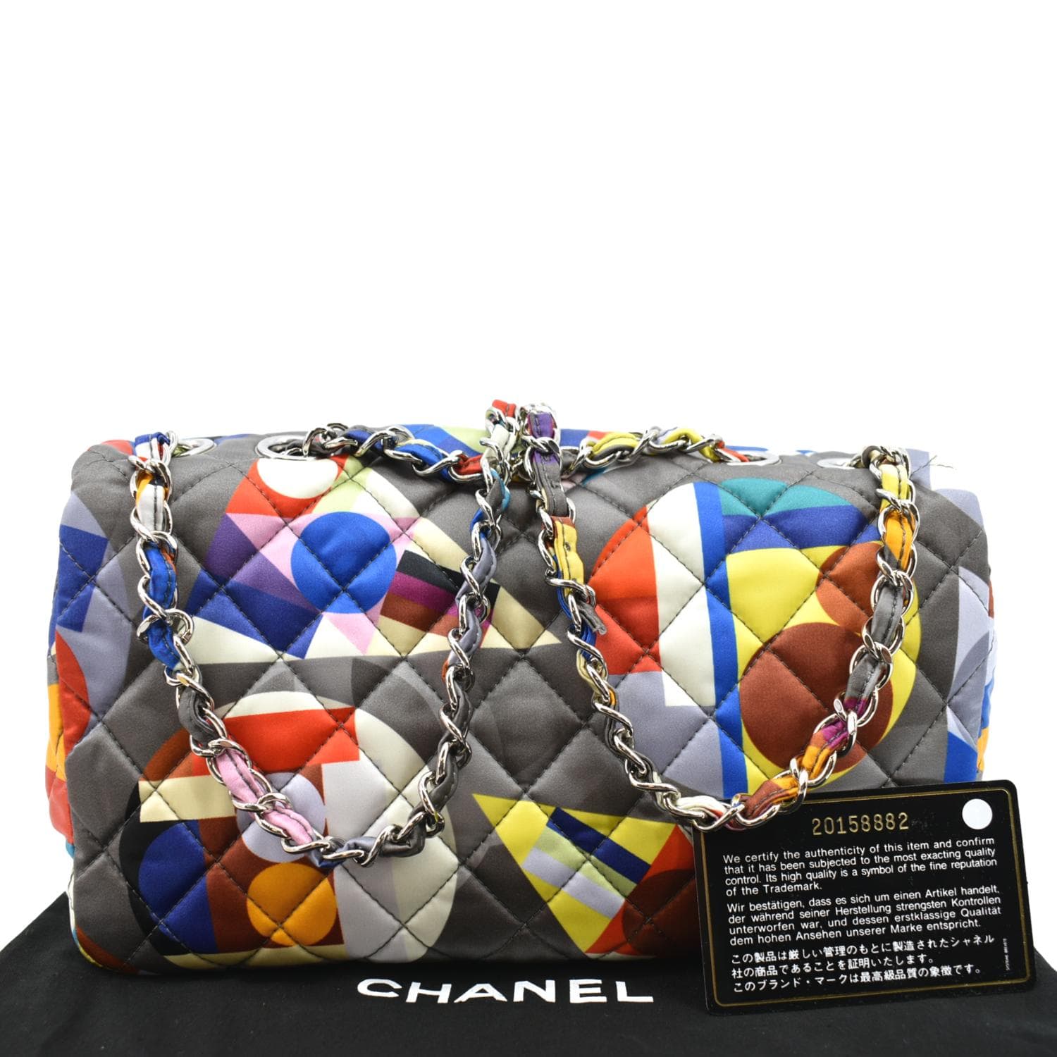 Chanel Printed Coco Color Flap Nylon Multicolor Travel Bag
