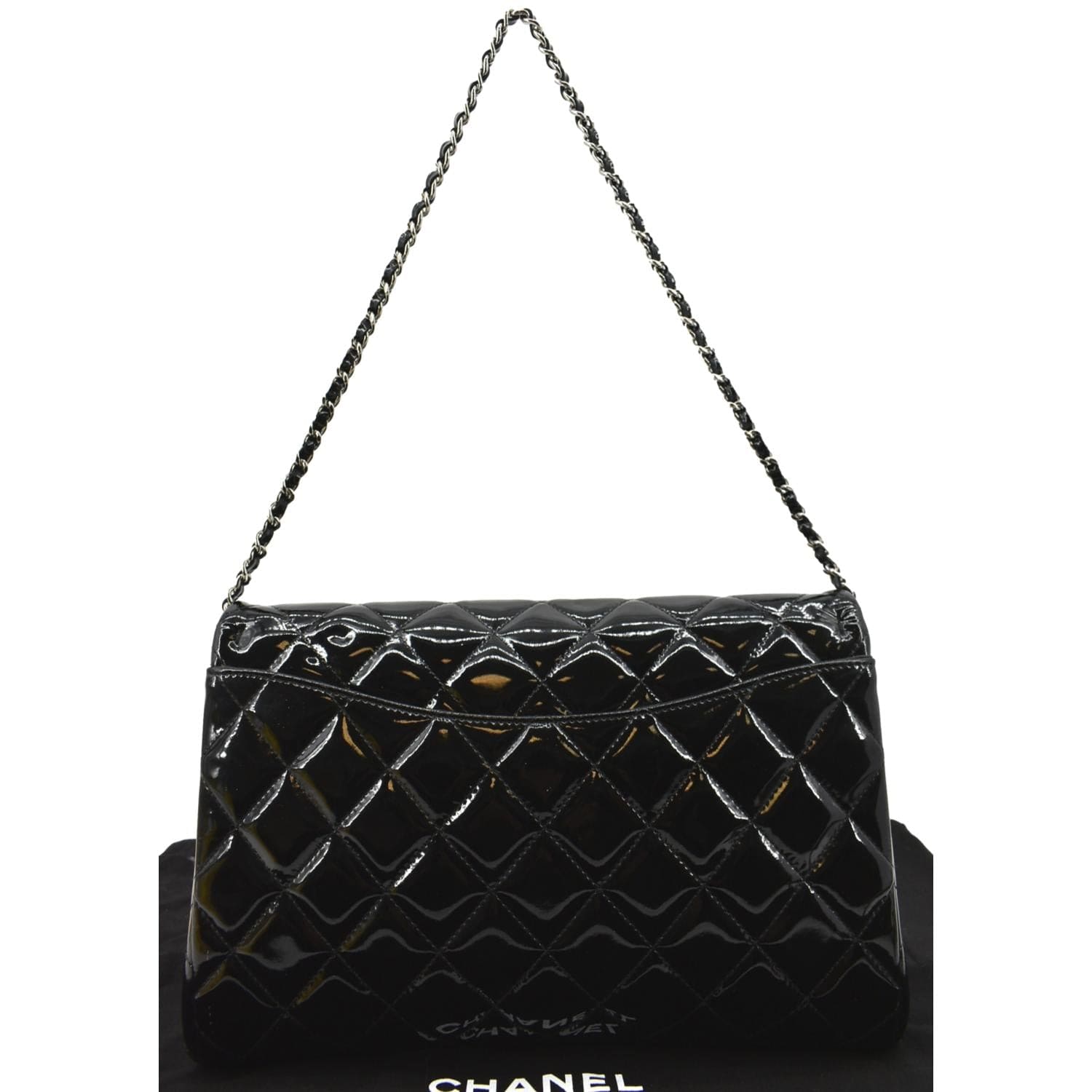 Chanel Timeless Classic Flap Patent Leather Black Travel Bag