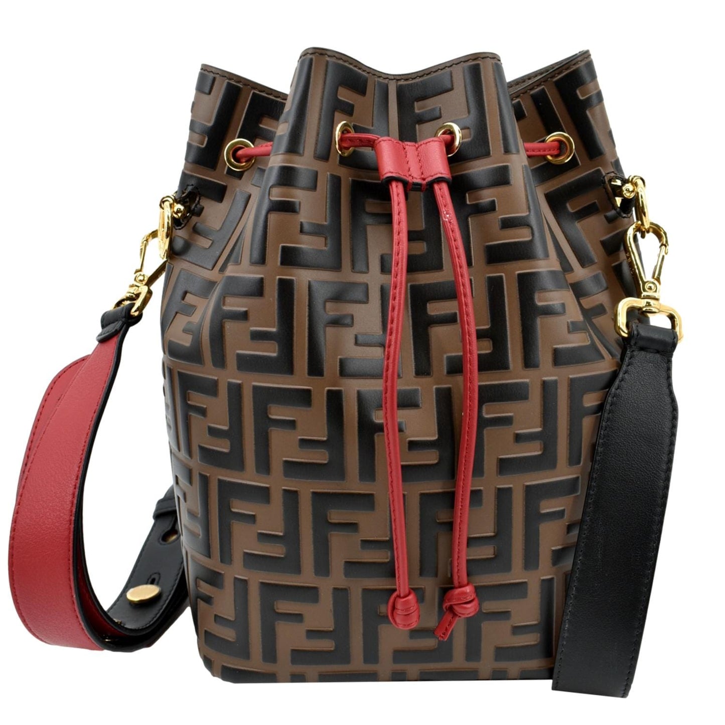 Fendi Mon Tresor Drawstring Ff Bag Canvas Multicolor Bucket Bucket Bag
