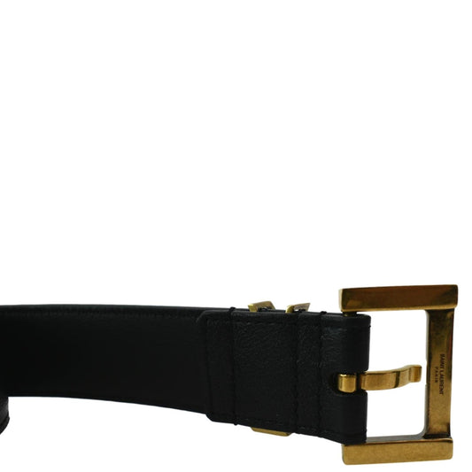 YSL Saint Laurent Yves Belt Handbag Leather Monogram Black