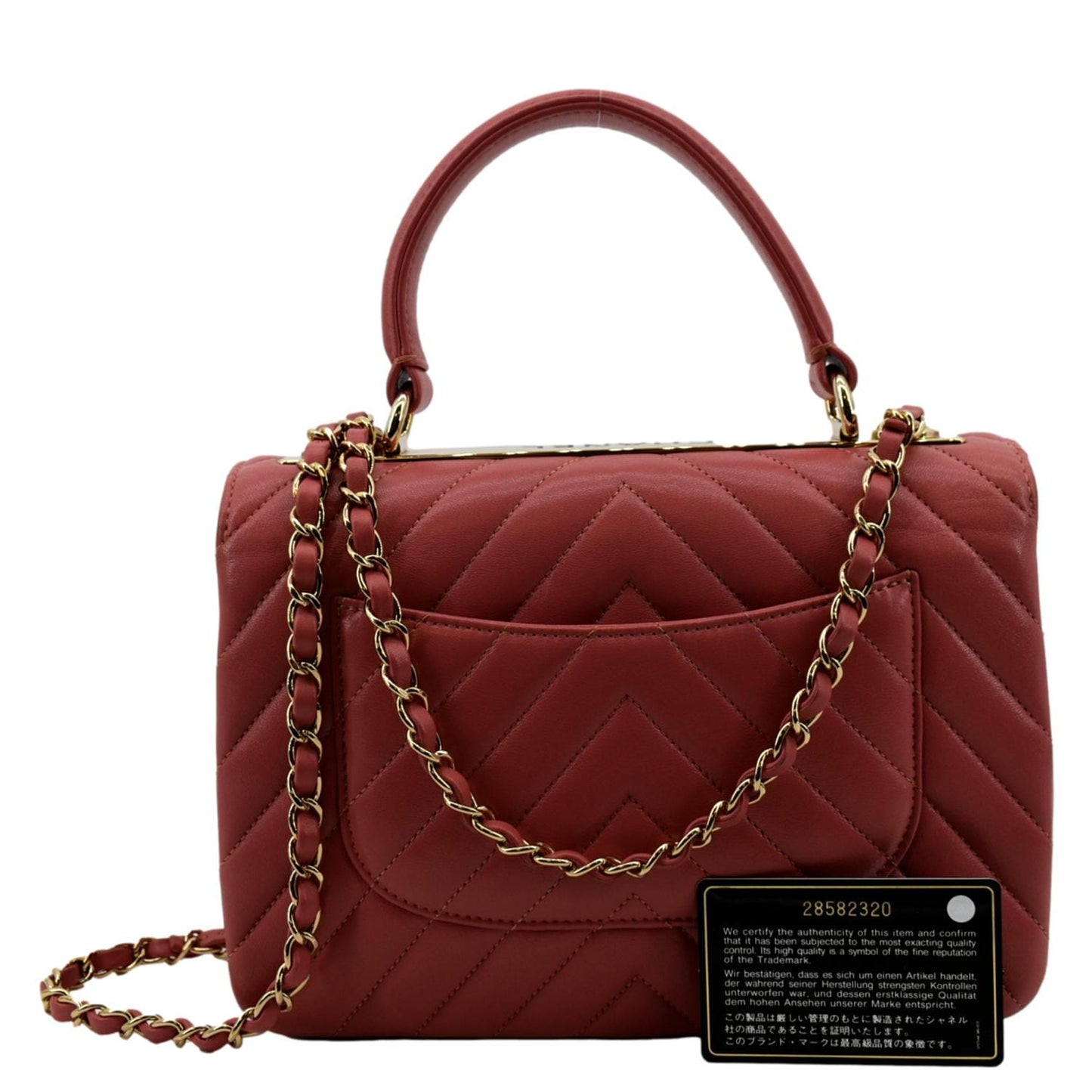 Chanel Trendy CC Chevron Top Handle Pink Travel Bag