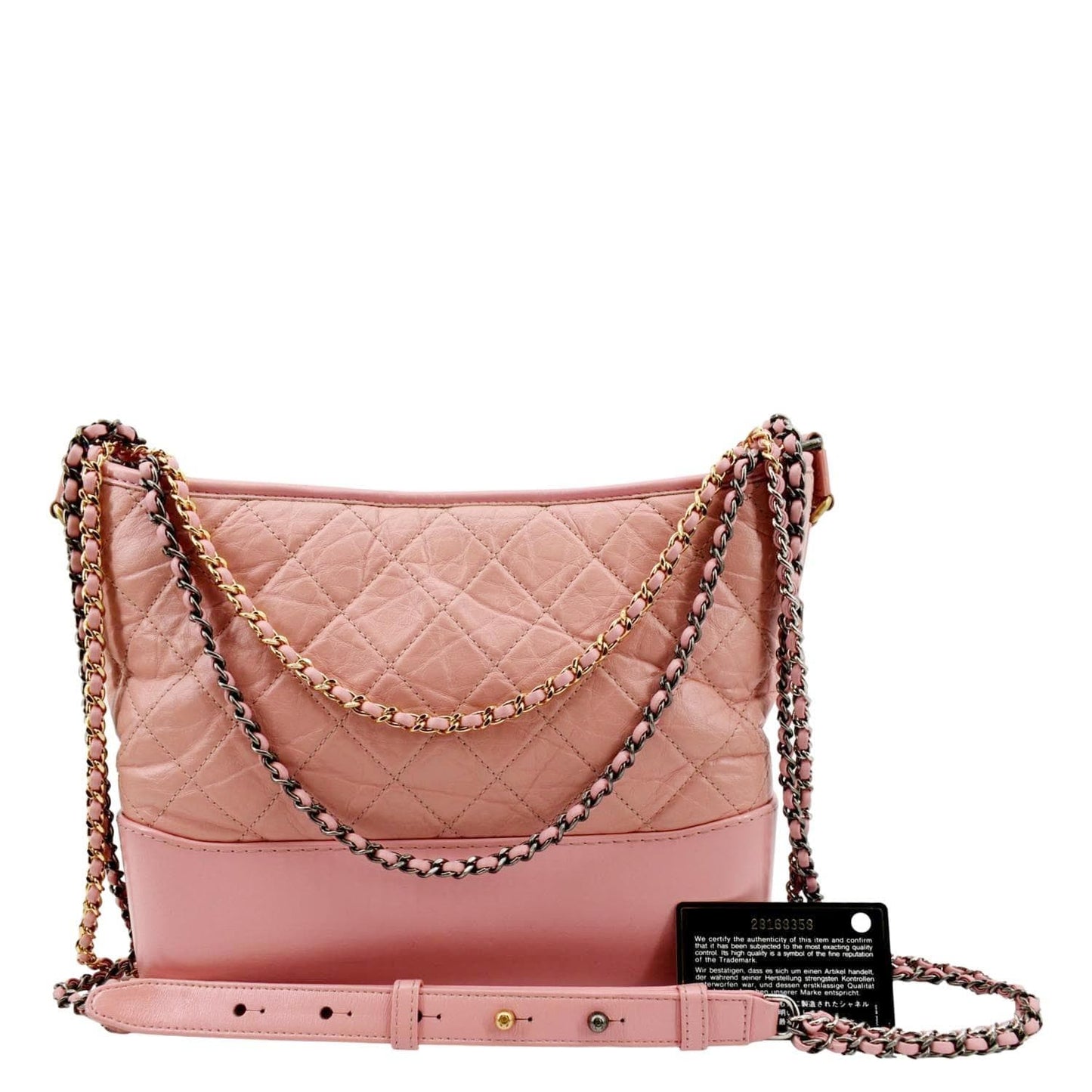 Chanel Gabrielle Aged Leather Calfskin Pink Travel Bag