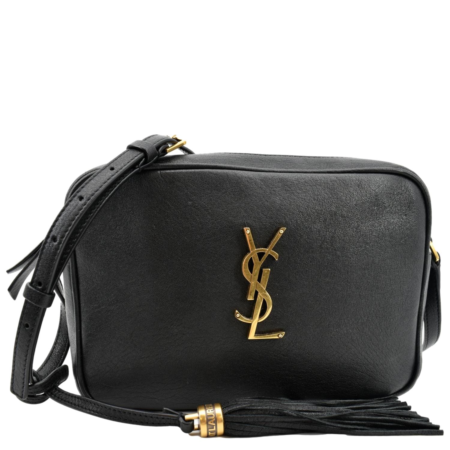 YSL Saint Laurent Yves Camera Crossbody Bag Leather Black