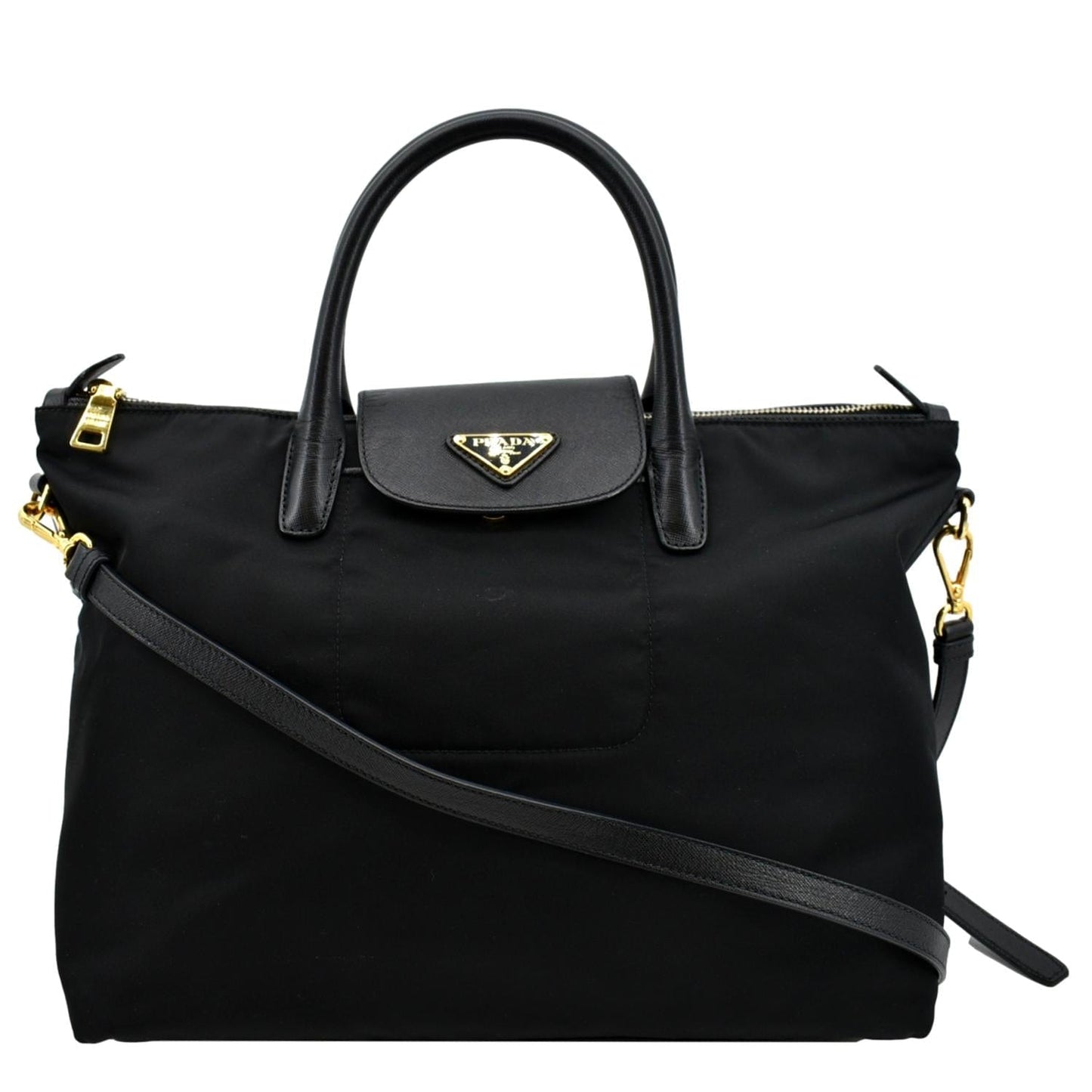 Tessuto & Saffiano Tote Bag Leather Nylon