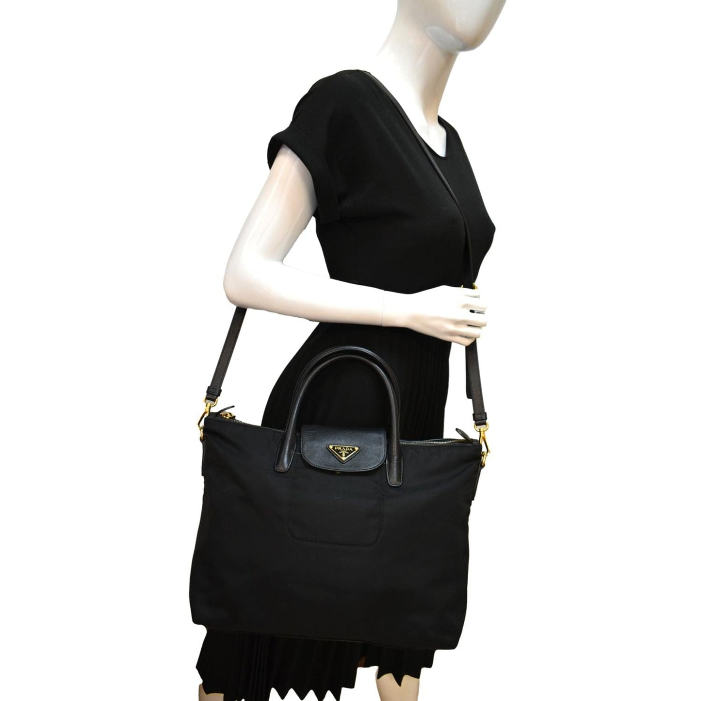 Prada Tessuto Tote Bag Leather Nylon Saffiano Tote Bag Bn2541