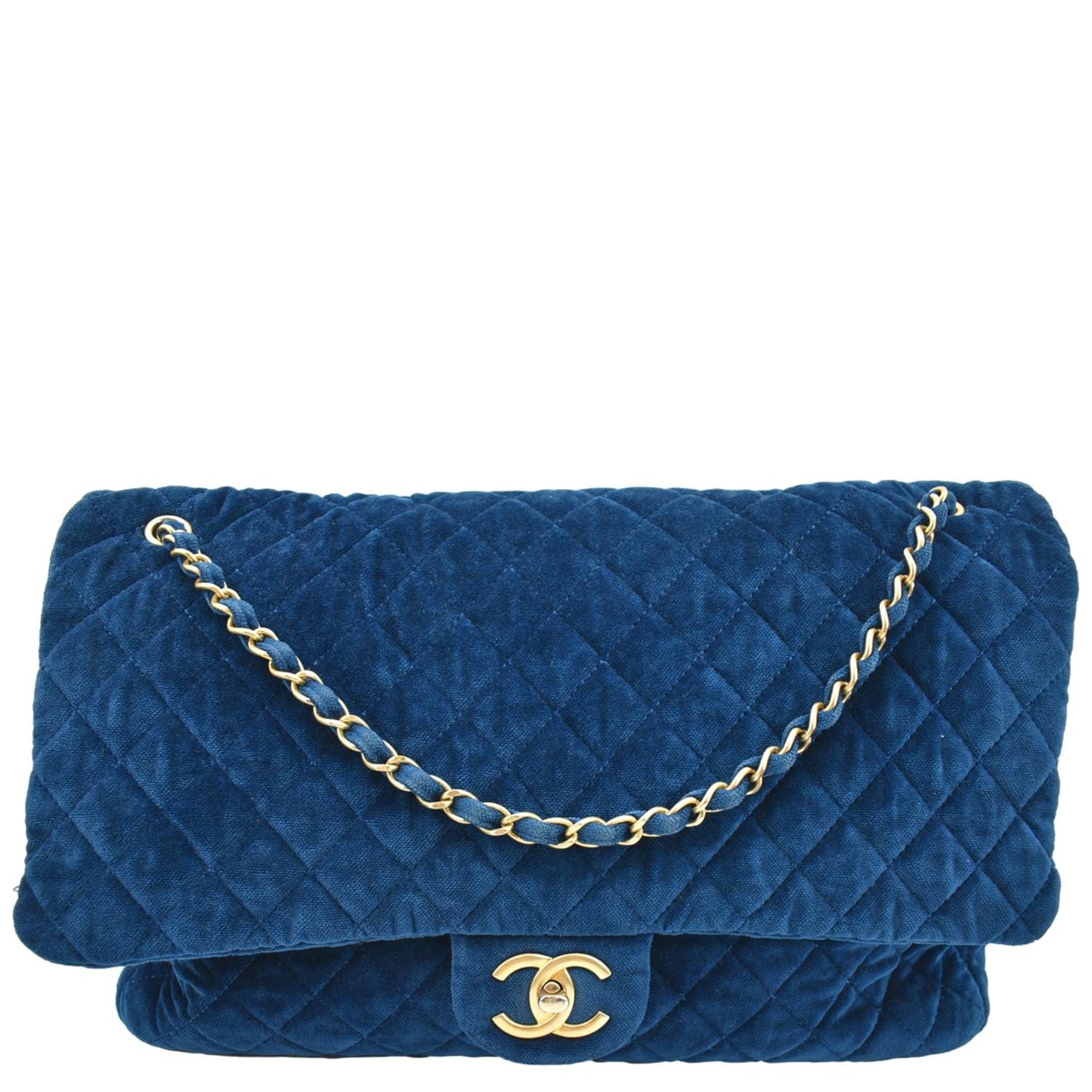 Louis Vuitton CHANEL Airlines CC XXL Flap Blue Travel Bag
