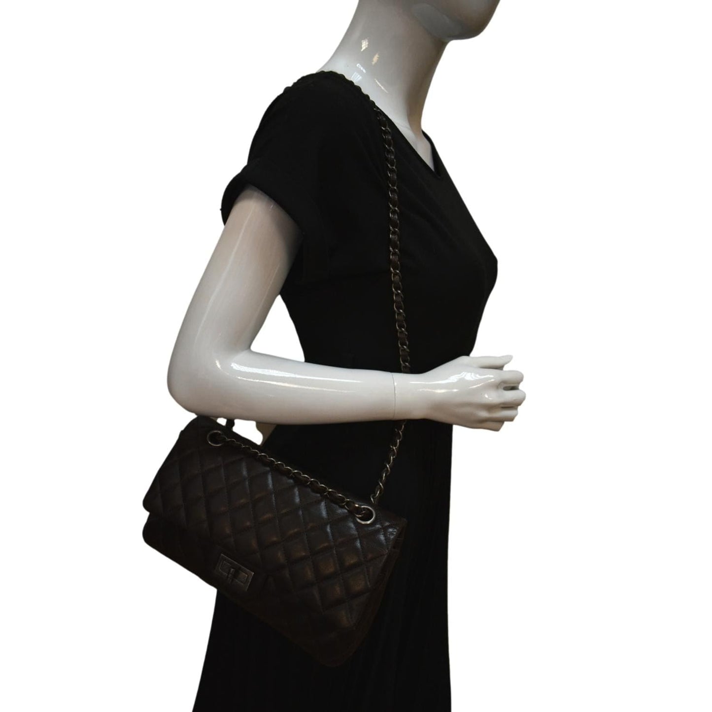 Chanel Reissue Double Flap Leather Brown Travel Bag