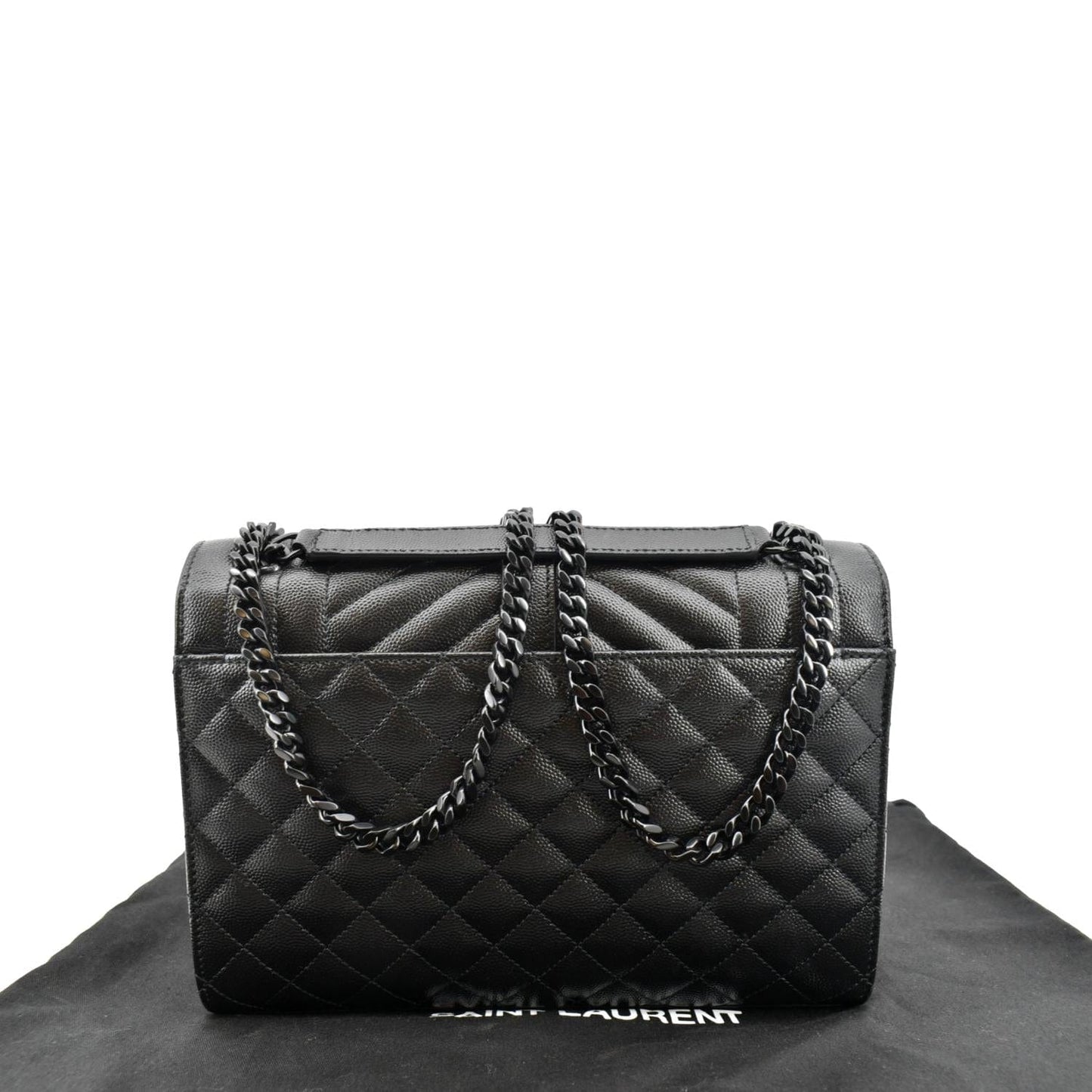 YSL Saint Laurent Yves Envelope Shoulder Bag Leather Black Medium Envelope Medium Bag