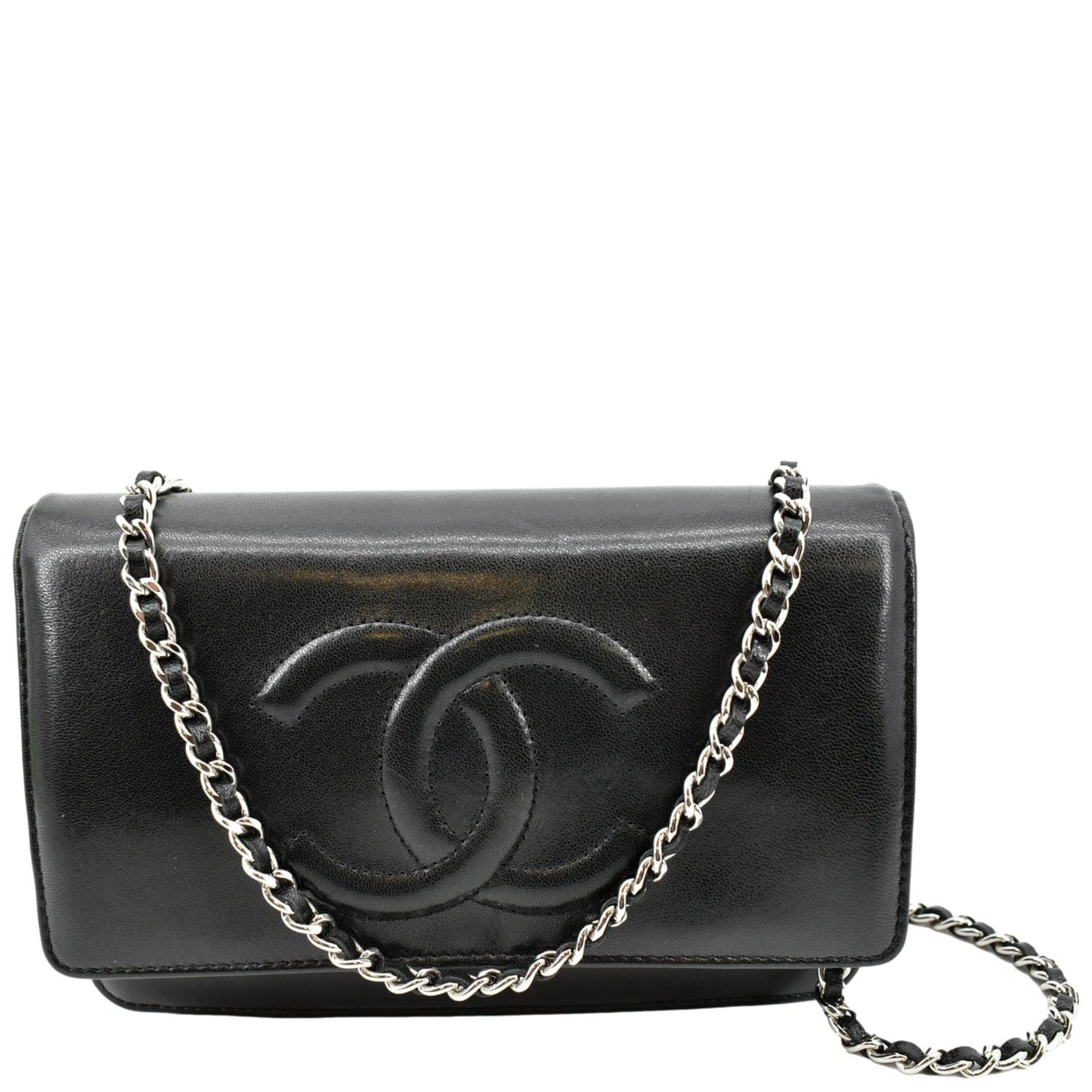 Chanel Timeless WOC Patent on Leather Black Wallet Case