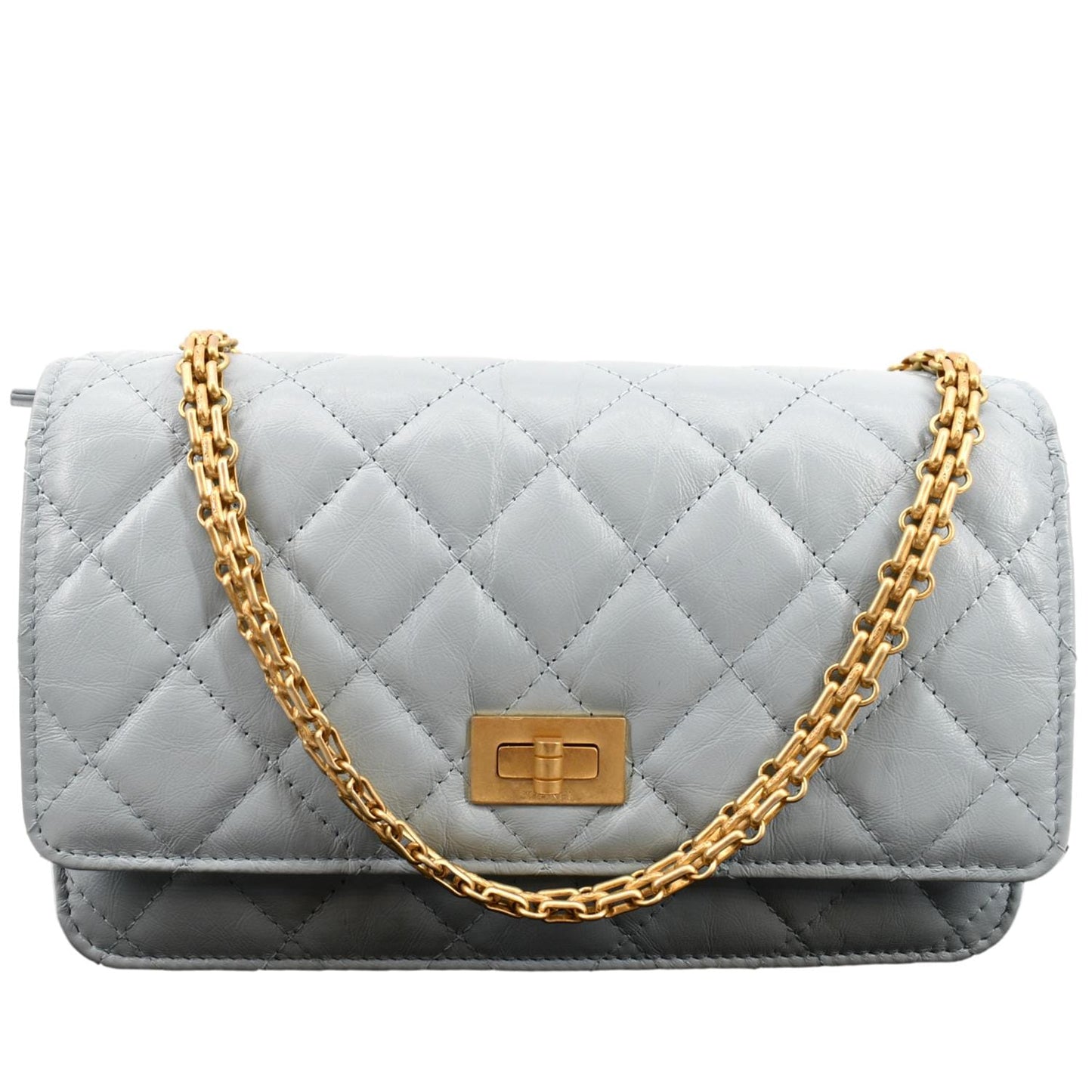 Chanel Classic 2.55 Reissue WOC Quilted Leather Blue Travel Bag