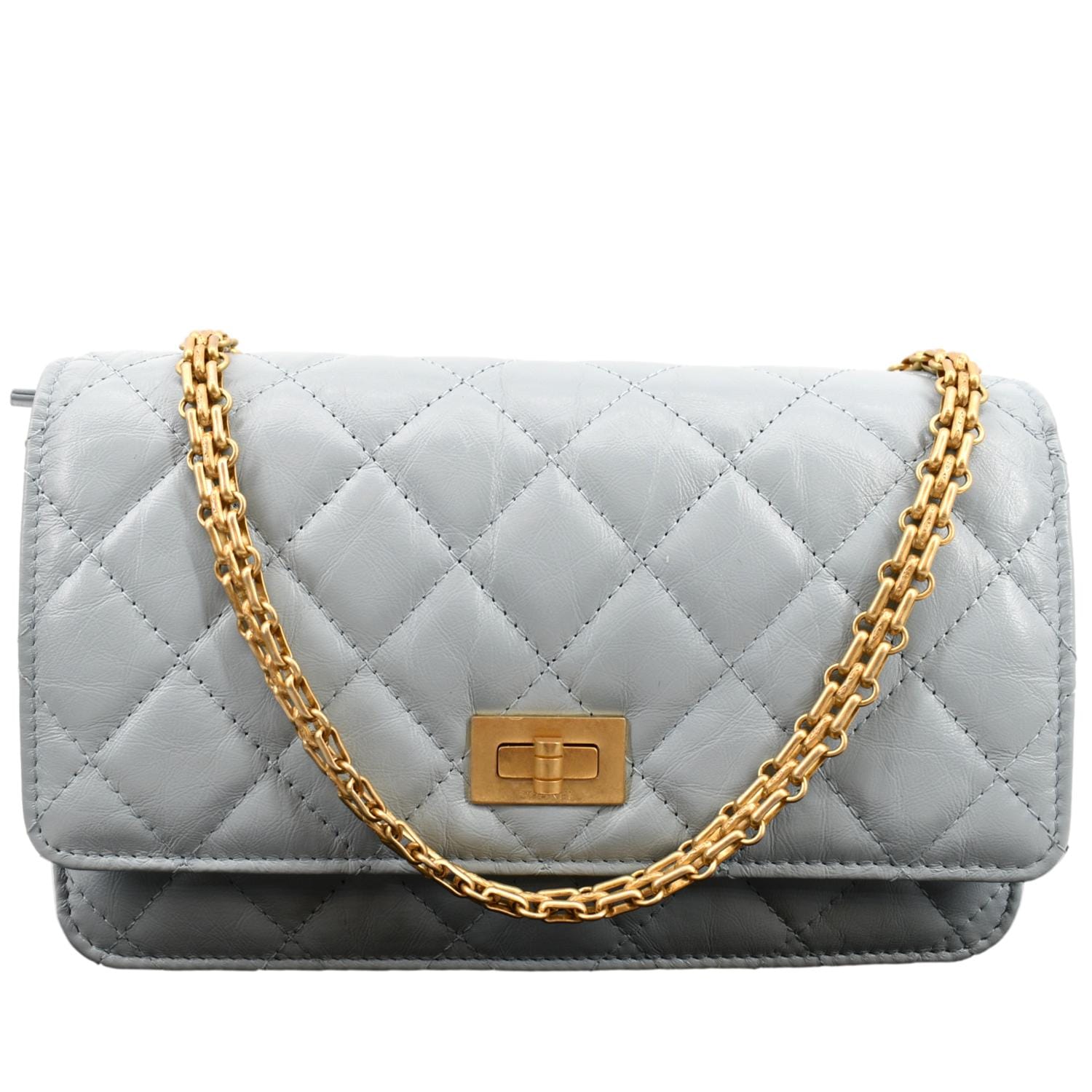 Chanel Classic 2.55 Reissue WOC Quilted Leather Blue Travel Bag