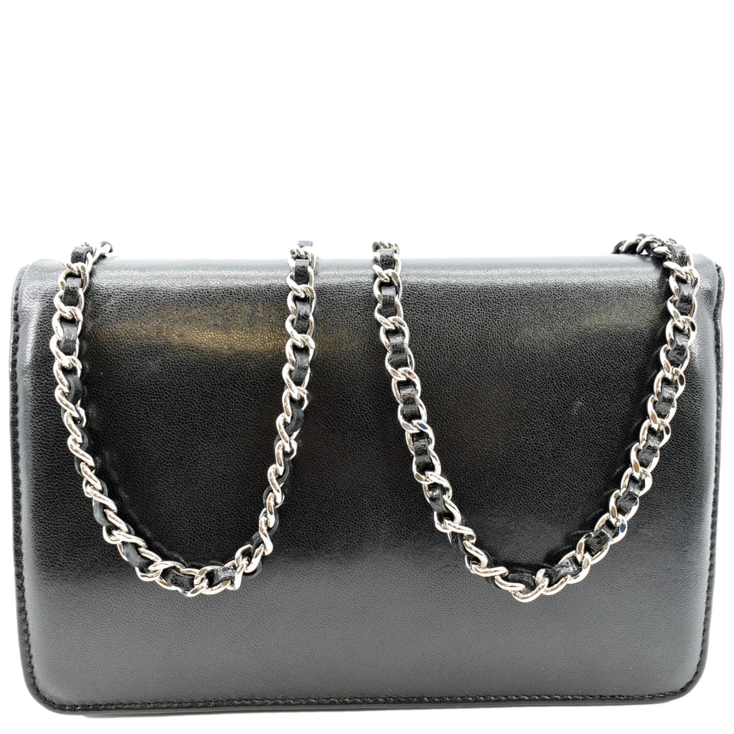 Chanel Timeless WOC Patent on Leather Black Wallet Case