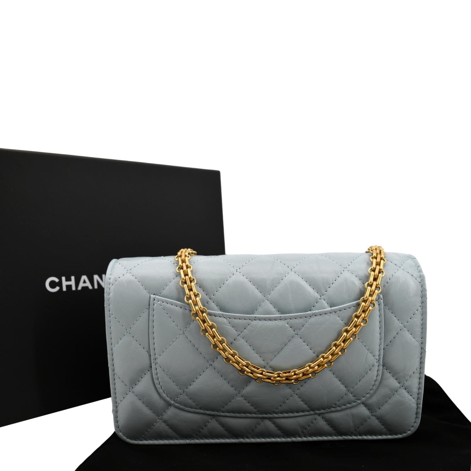 Chanel Classic 2.55 Reissue WOC Quilted Leather Blue Travel Bag