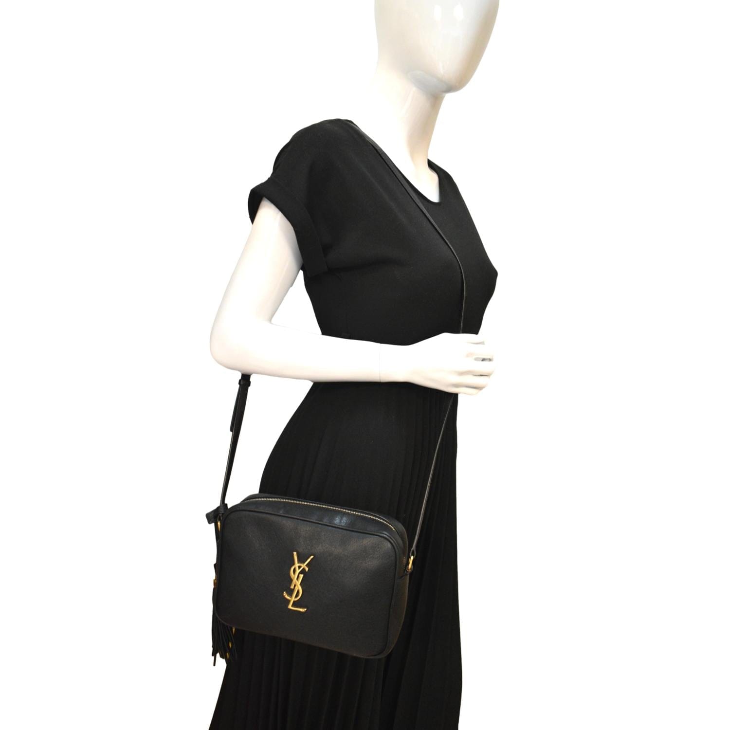 YSL Saint Laurent Saint Camera Crossbody Bag Leather Black