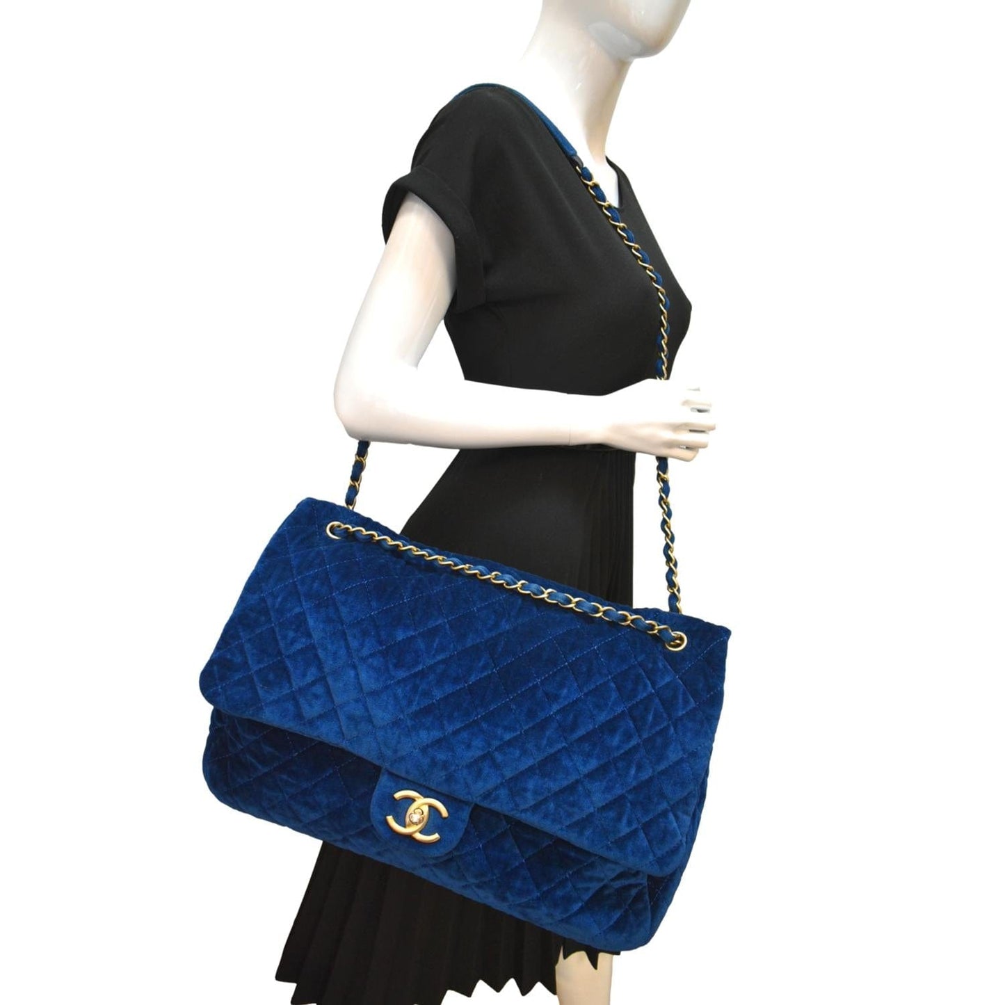 Louis Vuitton CHANEL Airlines CC XXL Flap Blue Travel Bag