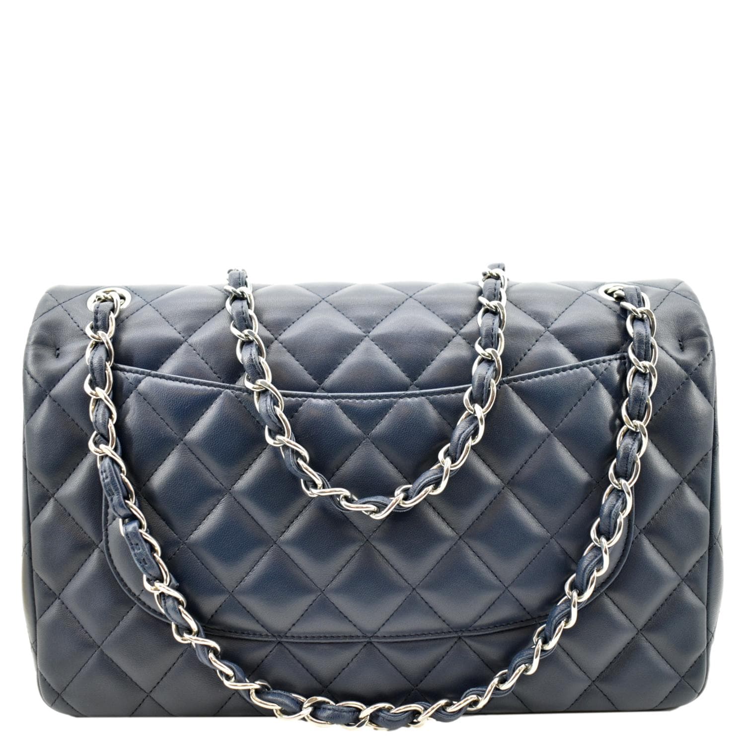 Chanel Jumbo Double Flap Navy Leather Calfskin Blue Travel Bag