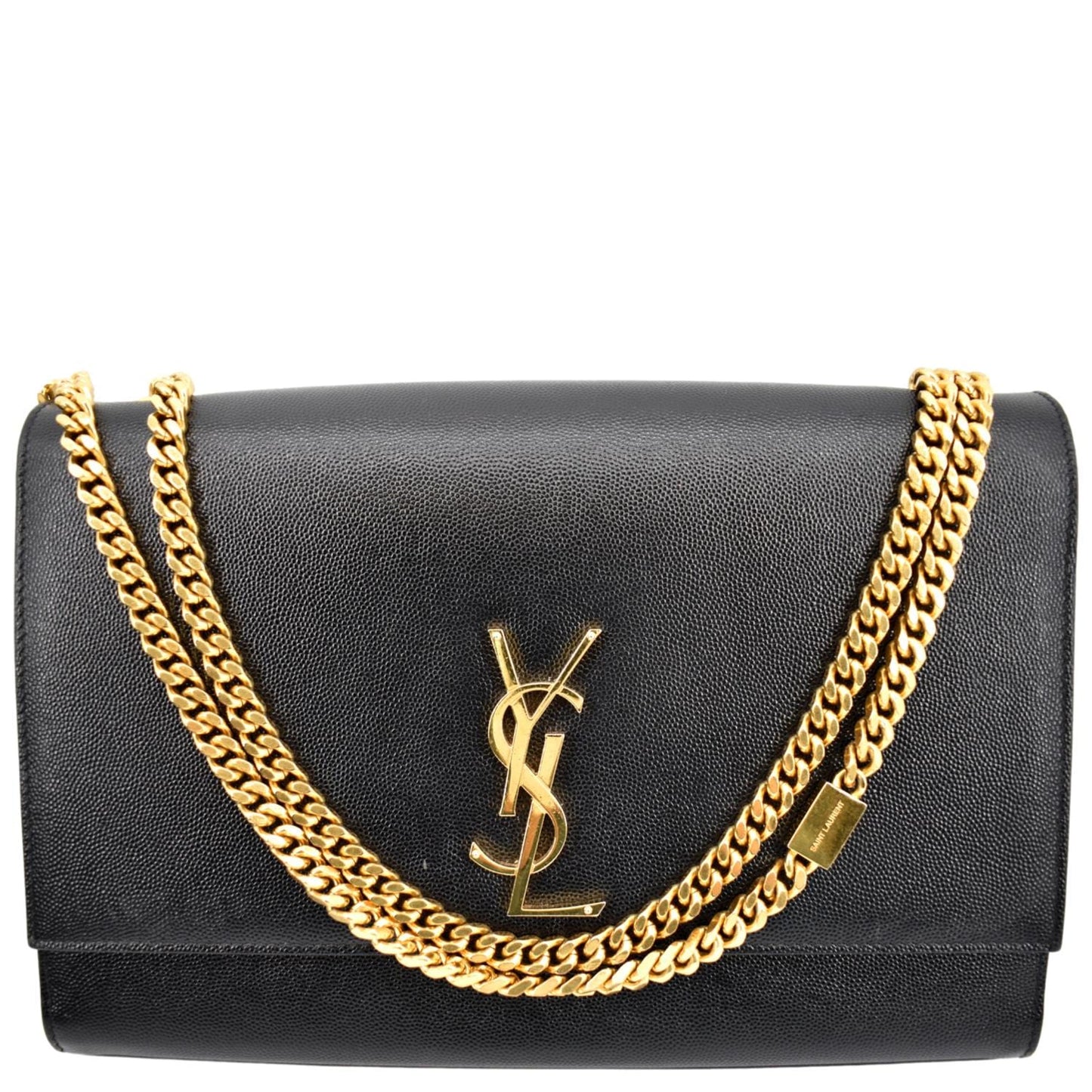 YSL Saint Laurent Yves Kate Shoulder Bag Leather Black Saint Laurent Kate