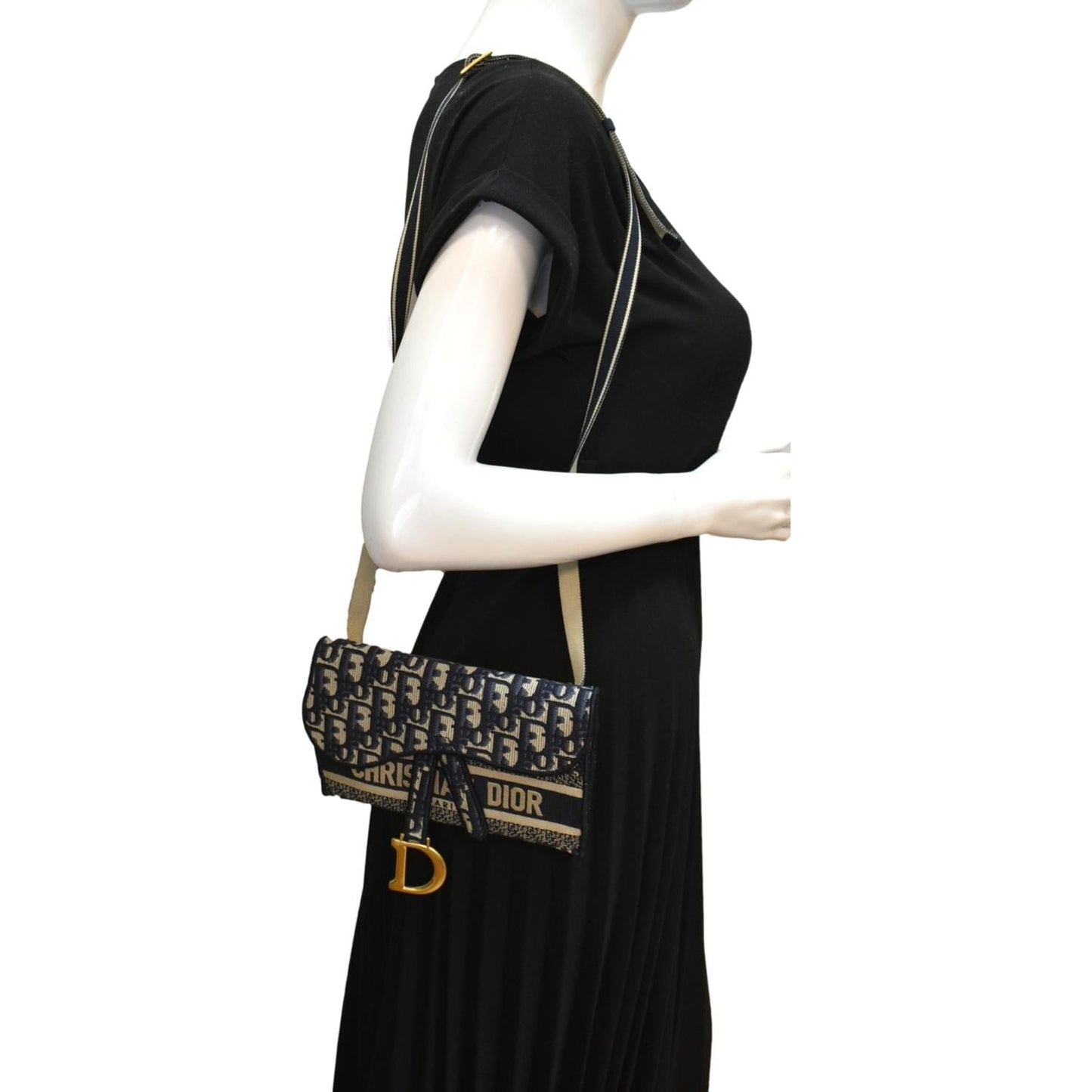 Dior Saddle Oblique Belt Bag Canvas Blue Navy