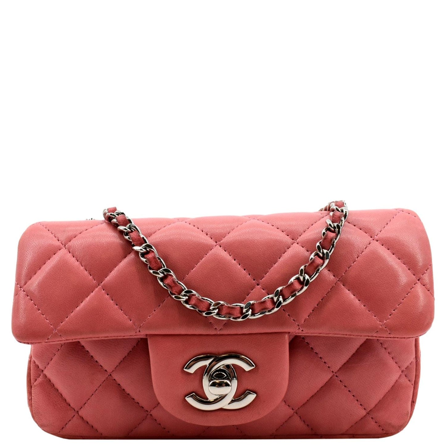 Chanel Extra Flap Quilted Leather Pink Travel Bag