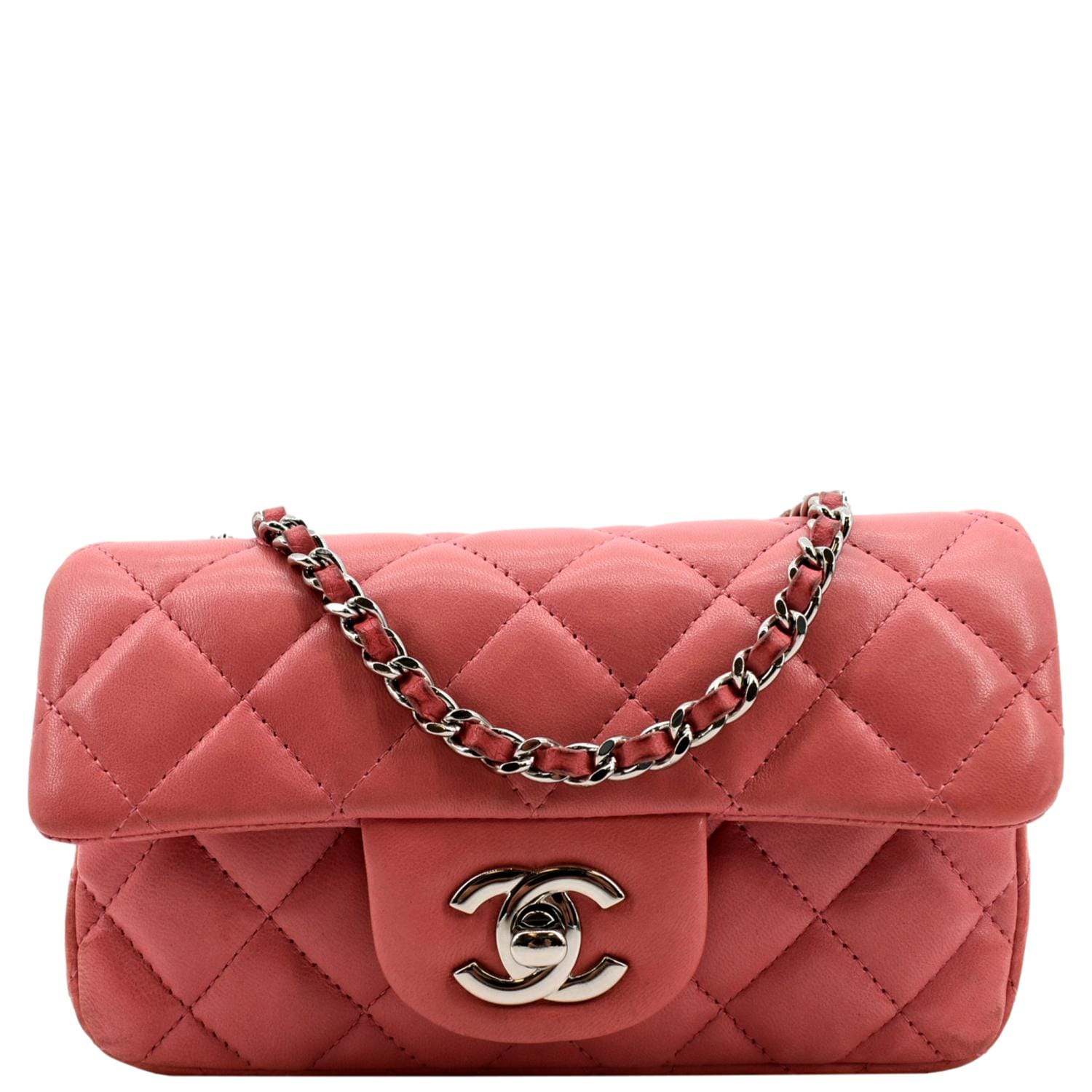 Chanel Extra Flap Quilted Leather Pink Travel Bag