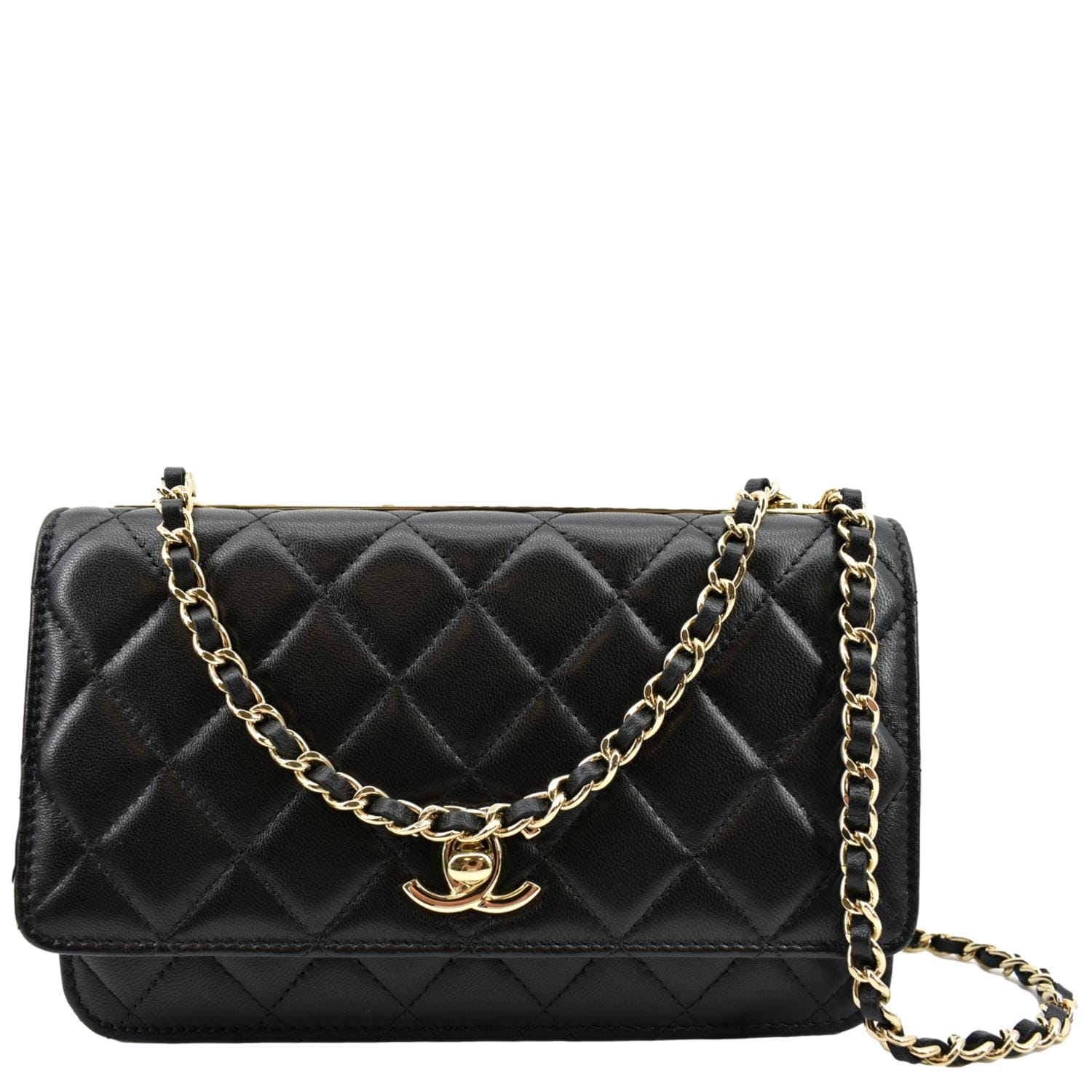 Chanel Trendy CC Woc Leather Lambskin Black Travel Bag