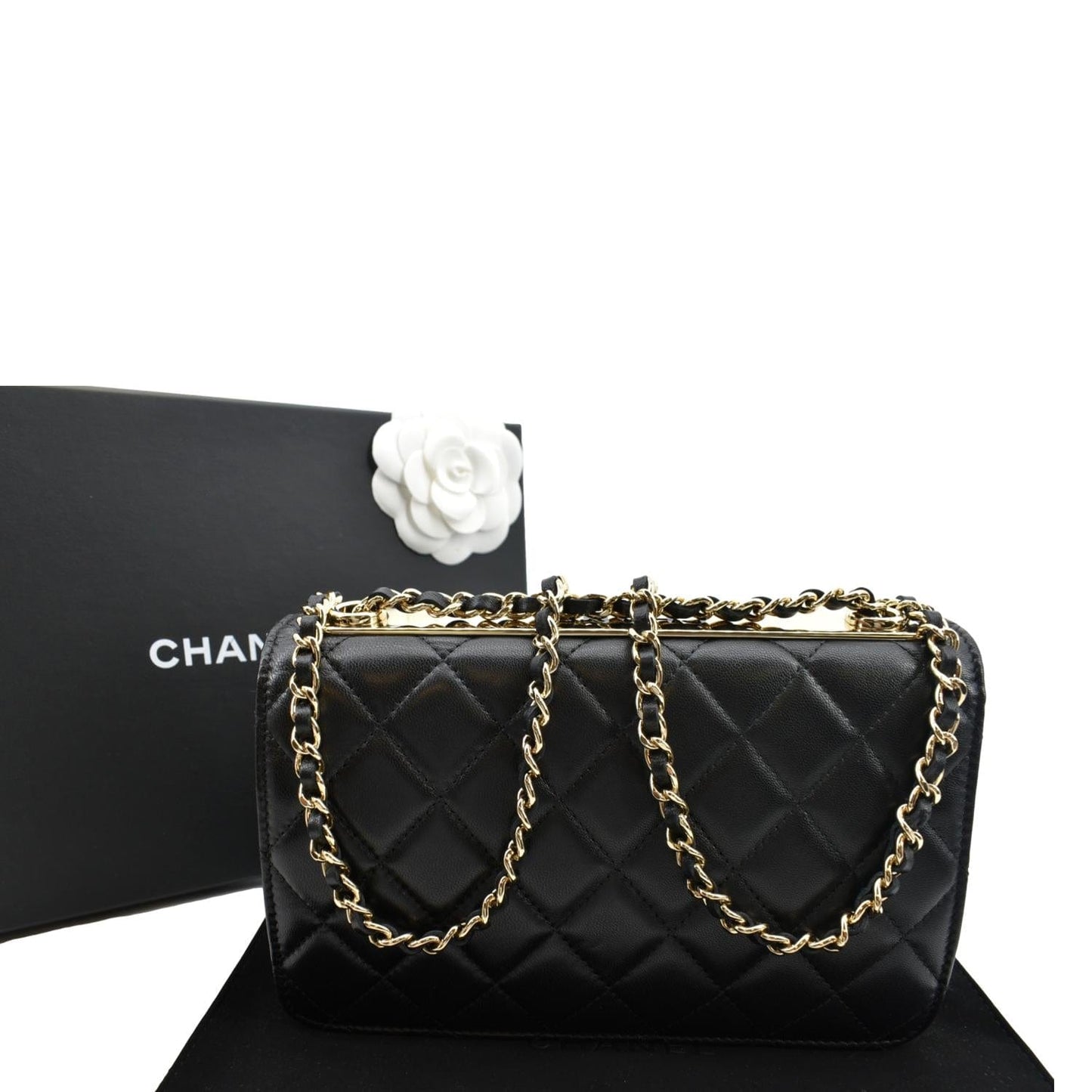 Chanel Trendy CC Woc Leather Lambskin Black Travel Bag