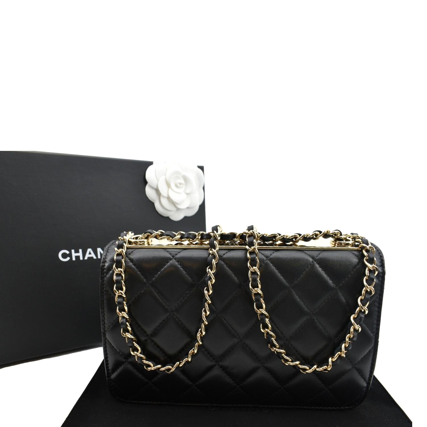 Chanel Trendy CC Woc Leather Lambskin Black Travel Bag