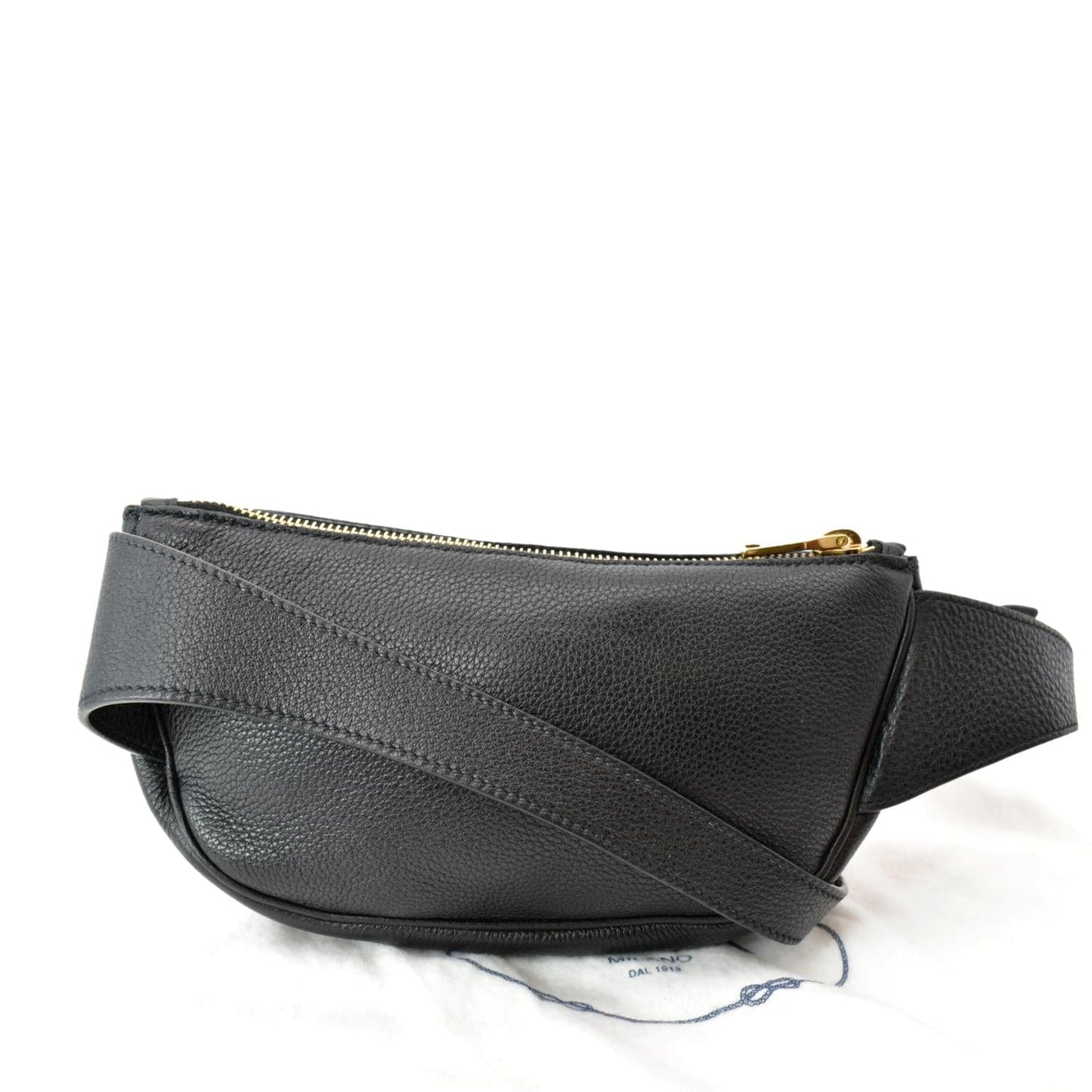 Prada Daino Belt Bag Leather Vitello Black