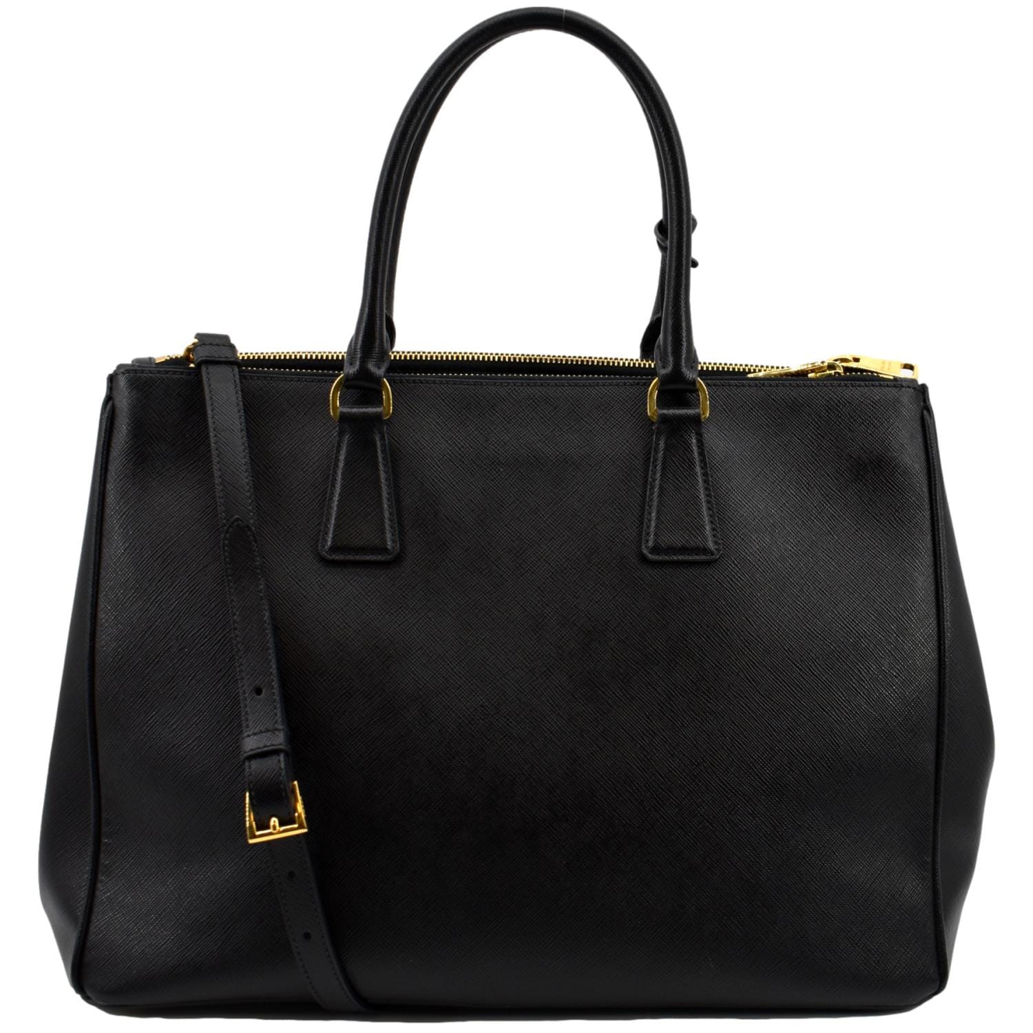 Galleria Saffiano Tote Shoulder Bag Leather Black