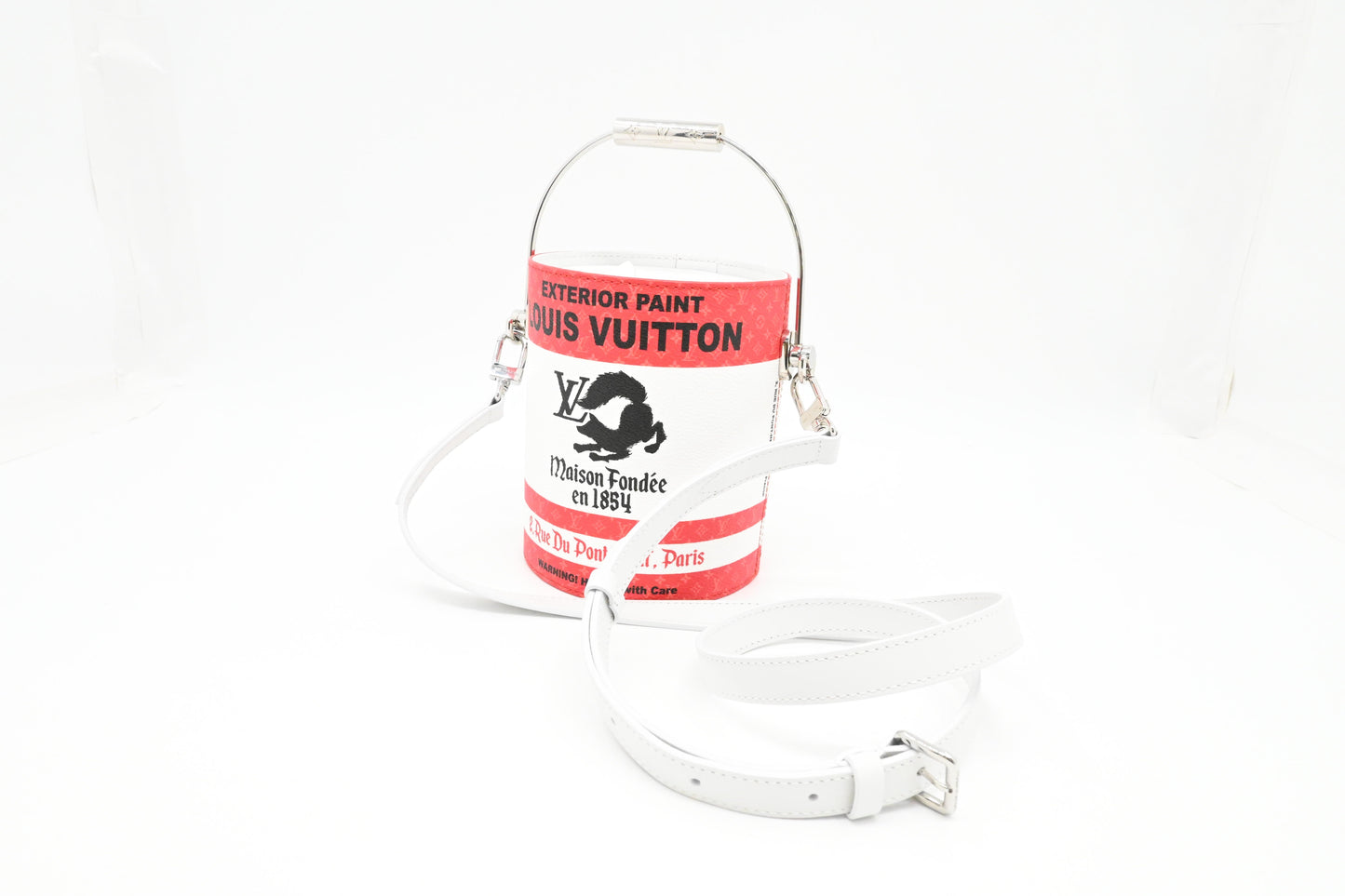 Louis Vuitton Paint Can Canvas White Red Crossbody Bag