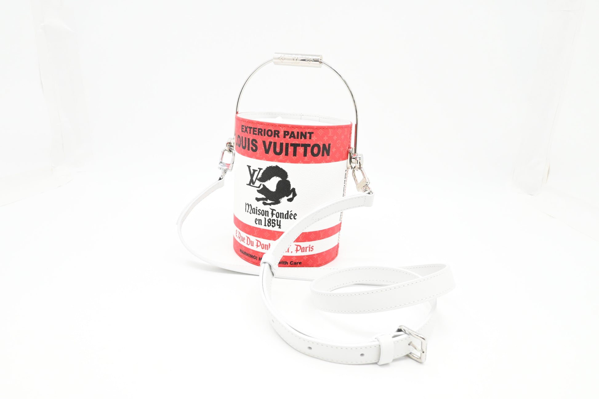 Louis Vuitton Paint Can Canvas White Red Crossbody Bag