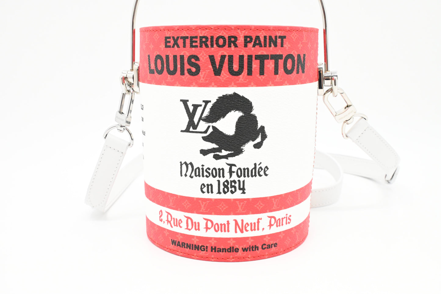 Louis Vuitton Paint Can Canvas White Red Crossbody Bag
