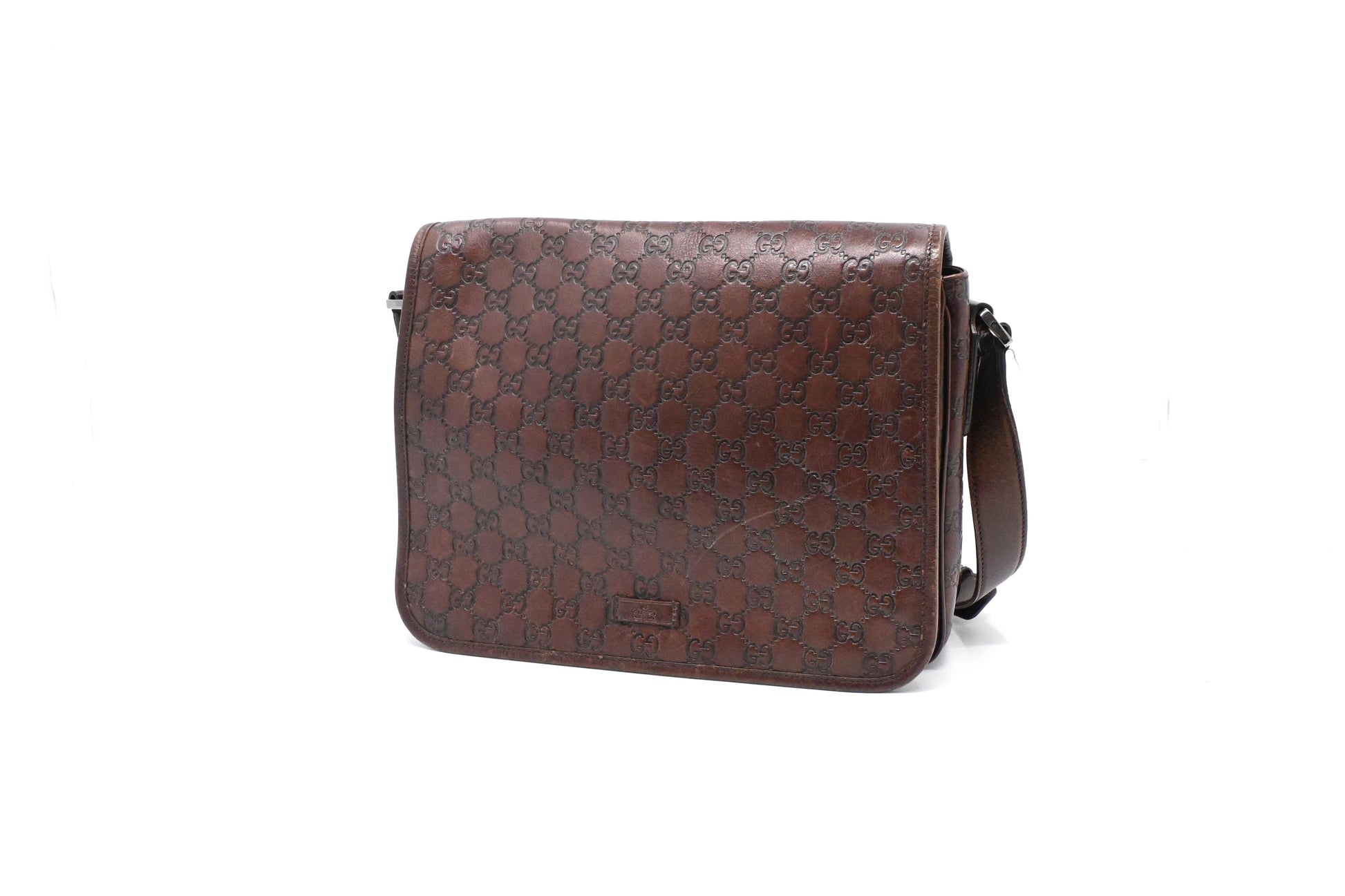 Gucci Messenger Dark Guccissima Leather Brown Messenger Bag