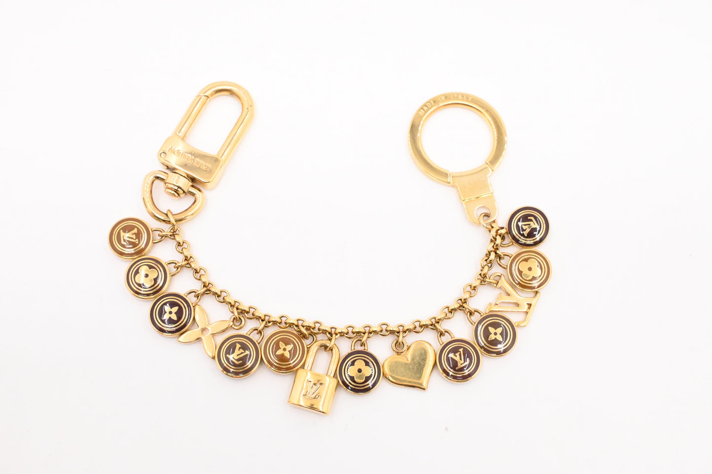 Louis Vuitton Porte Cles Chaines Pastilles Charm Brown Key Chain