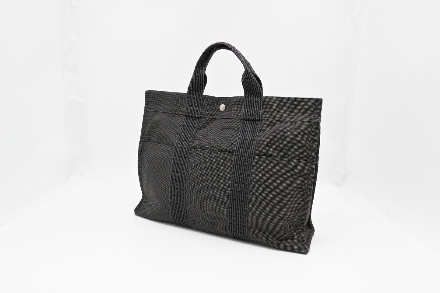 Hermes Herline Fourre Tout Gm In Grey Handbag Canvas Travel Bag