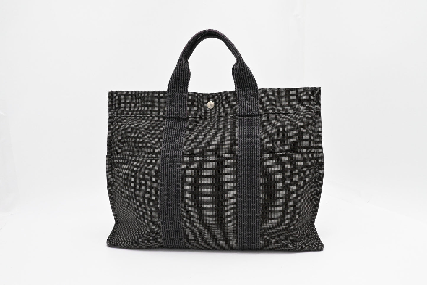 Hermes Herline Fourre Tout Gm In Grey Handbag Canvas Travel Bag